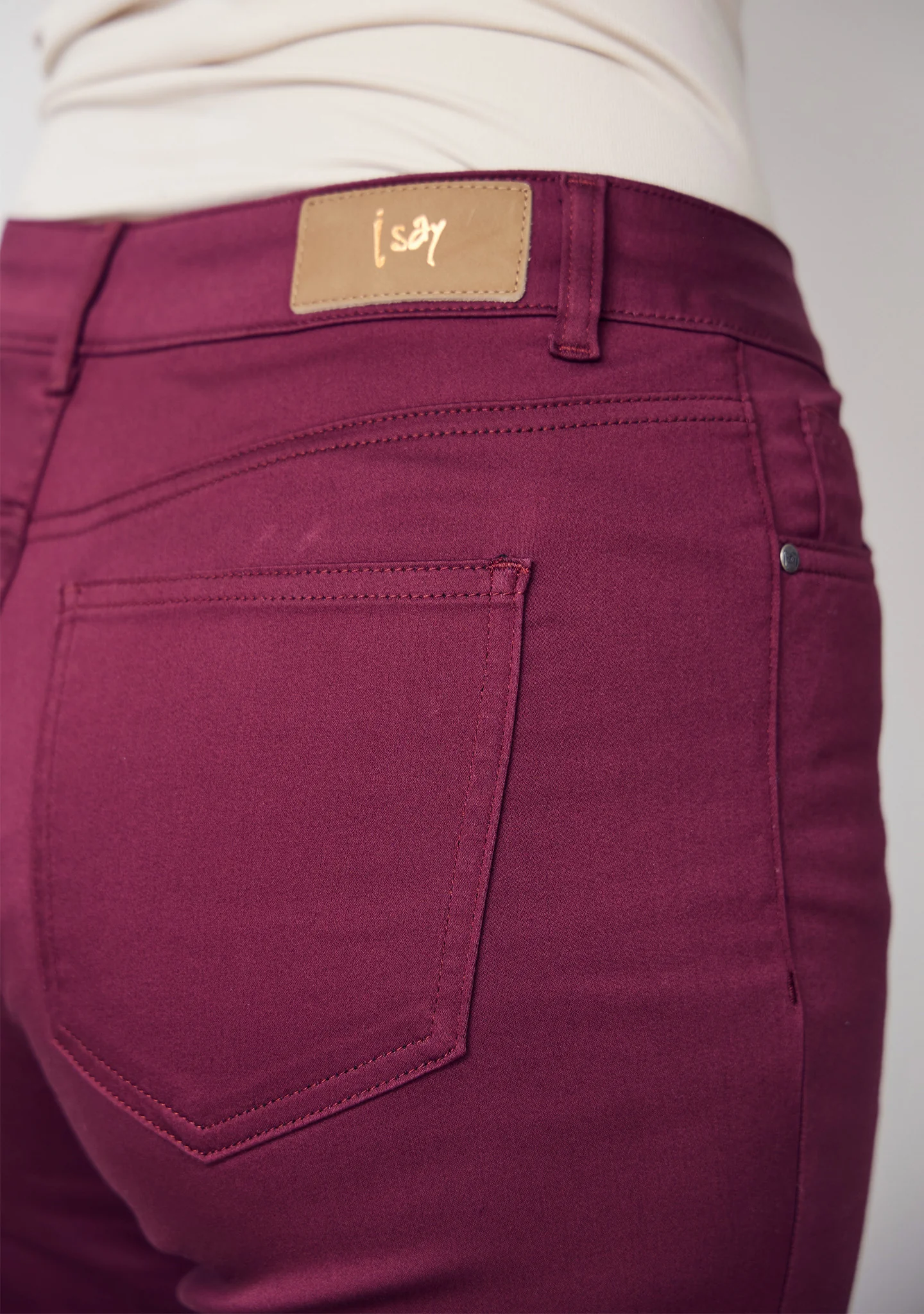 Isay Long Straight Pant - Wine - Image 4