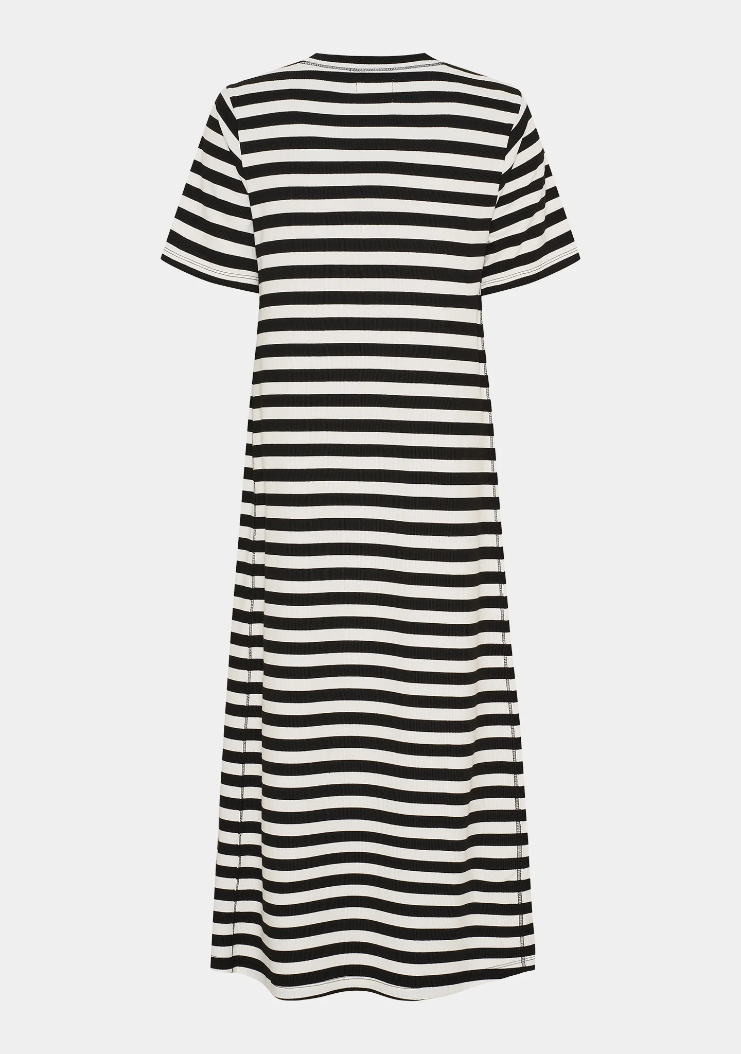 Jeila Jersey Dress - Black/Broken White stripe - Image 3