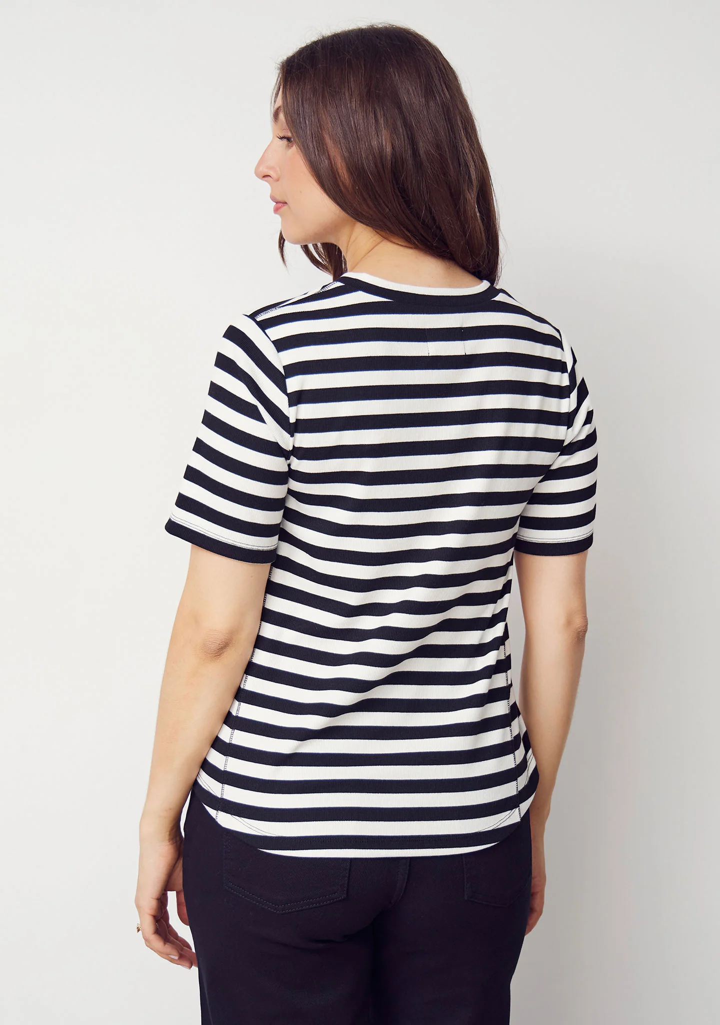 Jeila T-Shirt - Black/Broken White stripe - Image 3