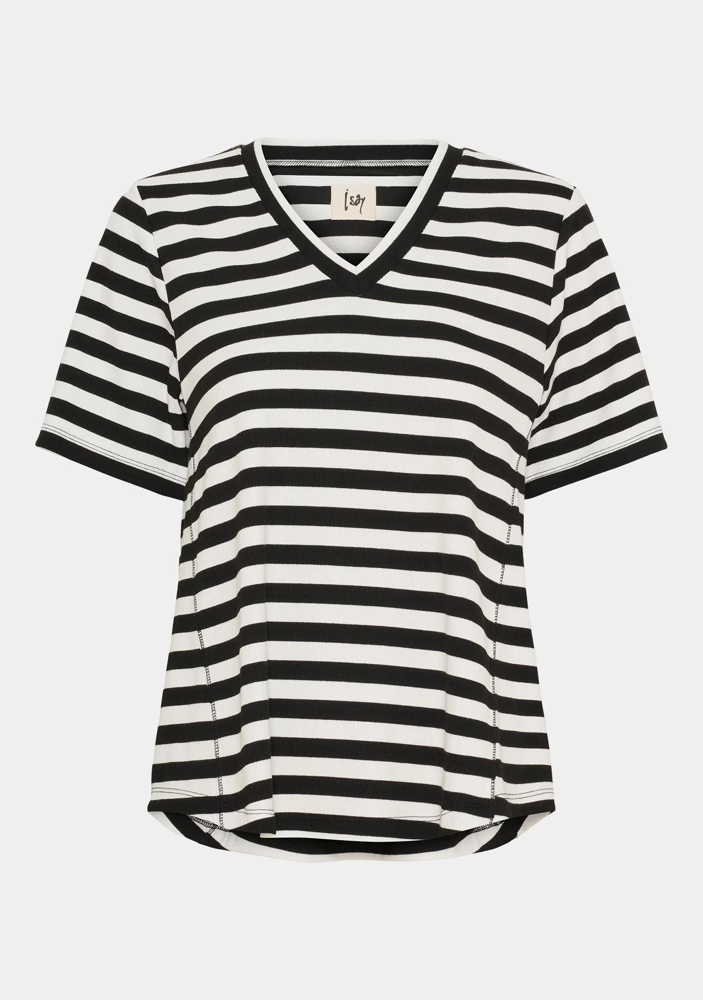 Jeila T-Shirt - Black/Broken White stripe - Image 5