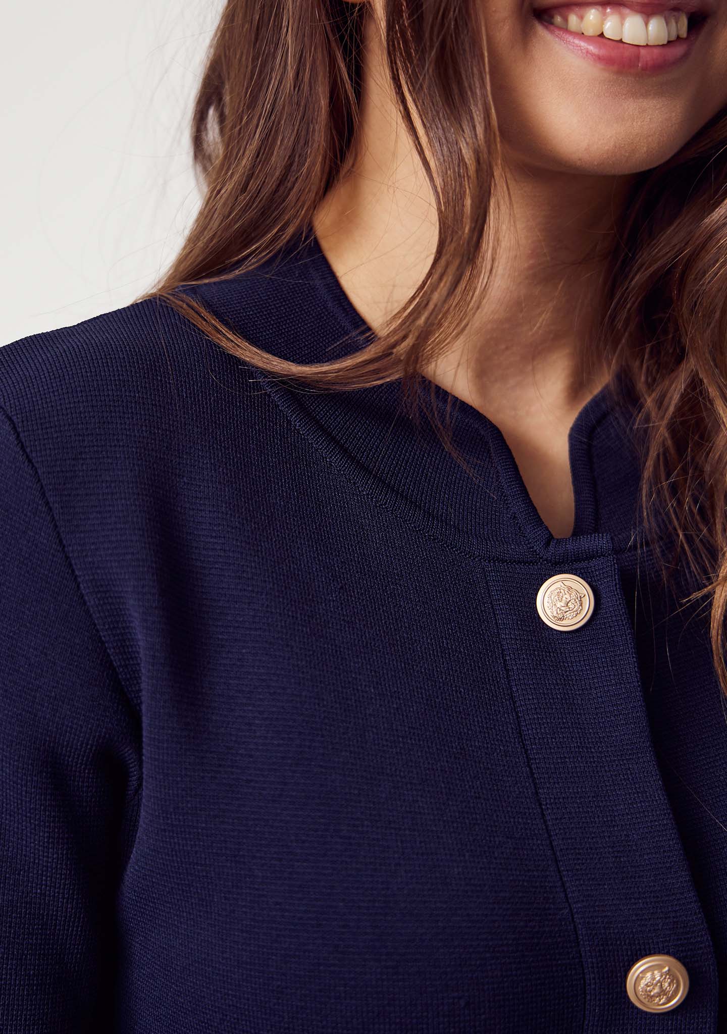Jena Button Cardigan - Navy - Image 3