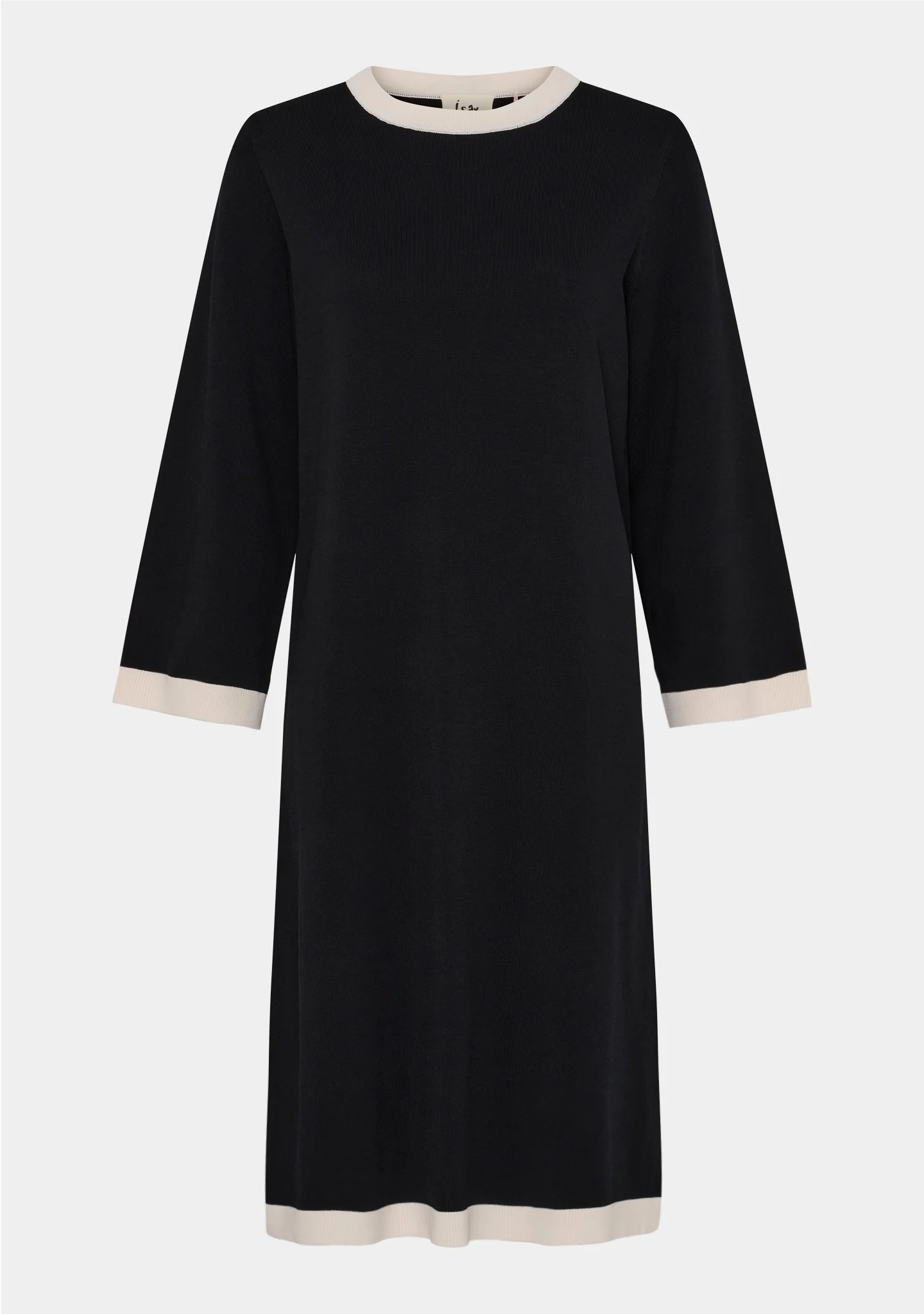 Jena Knit Dress - Black w/Cream - Image 4