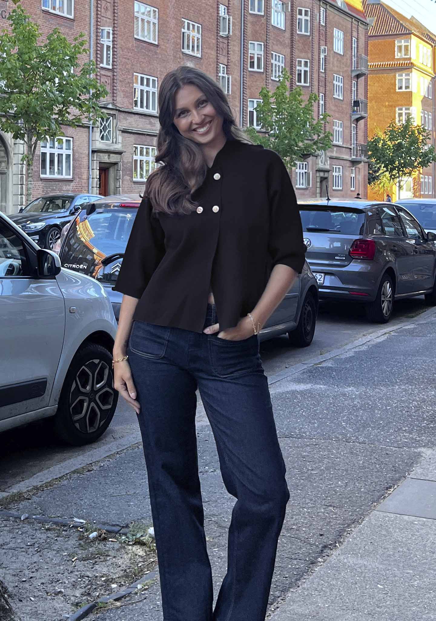 Jena Poncho Blouse - Black - Image 7