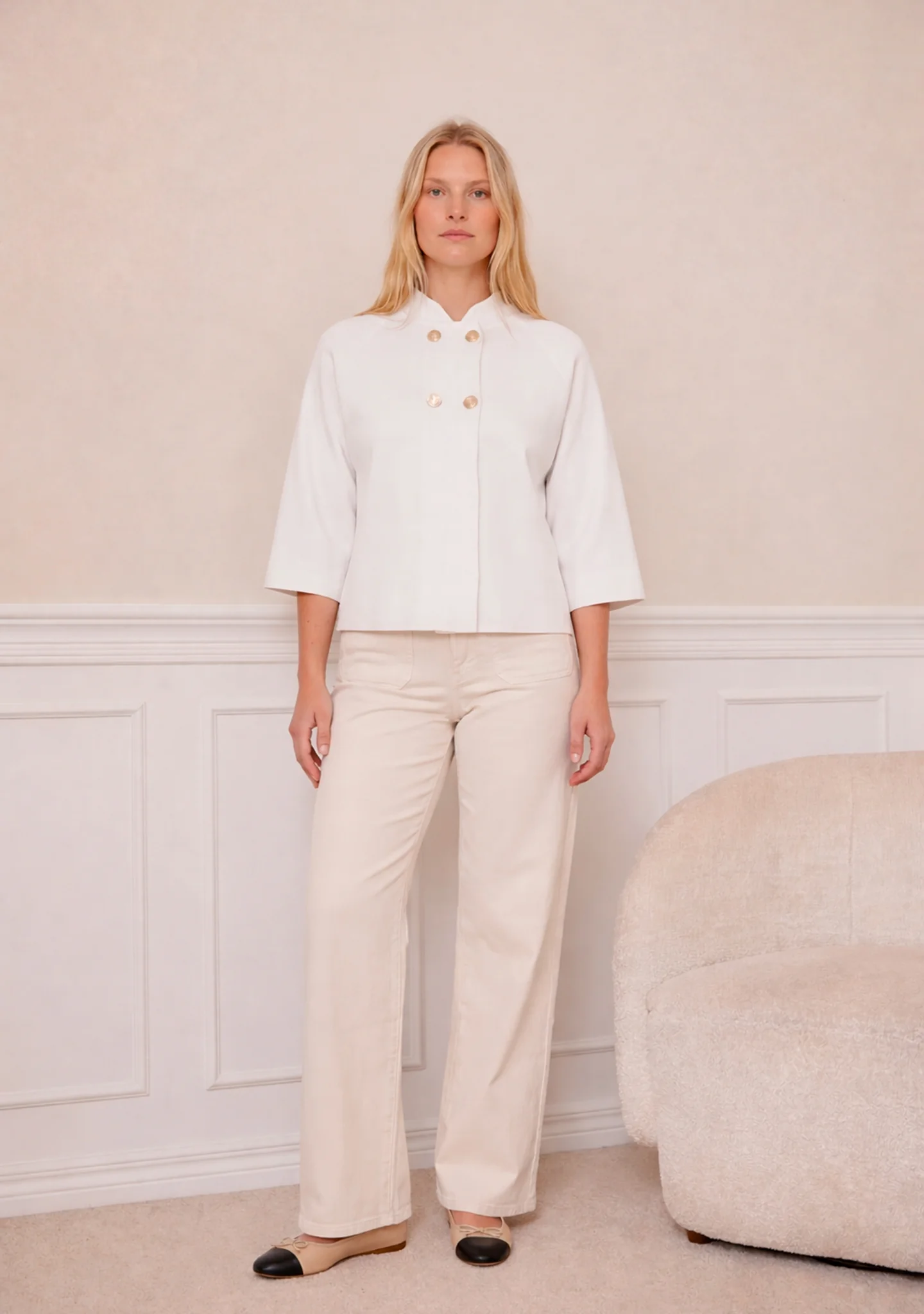 Jena Poncho Blouse - Broken White