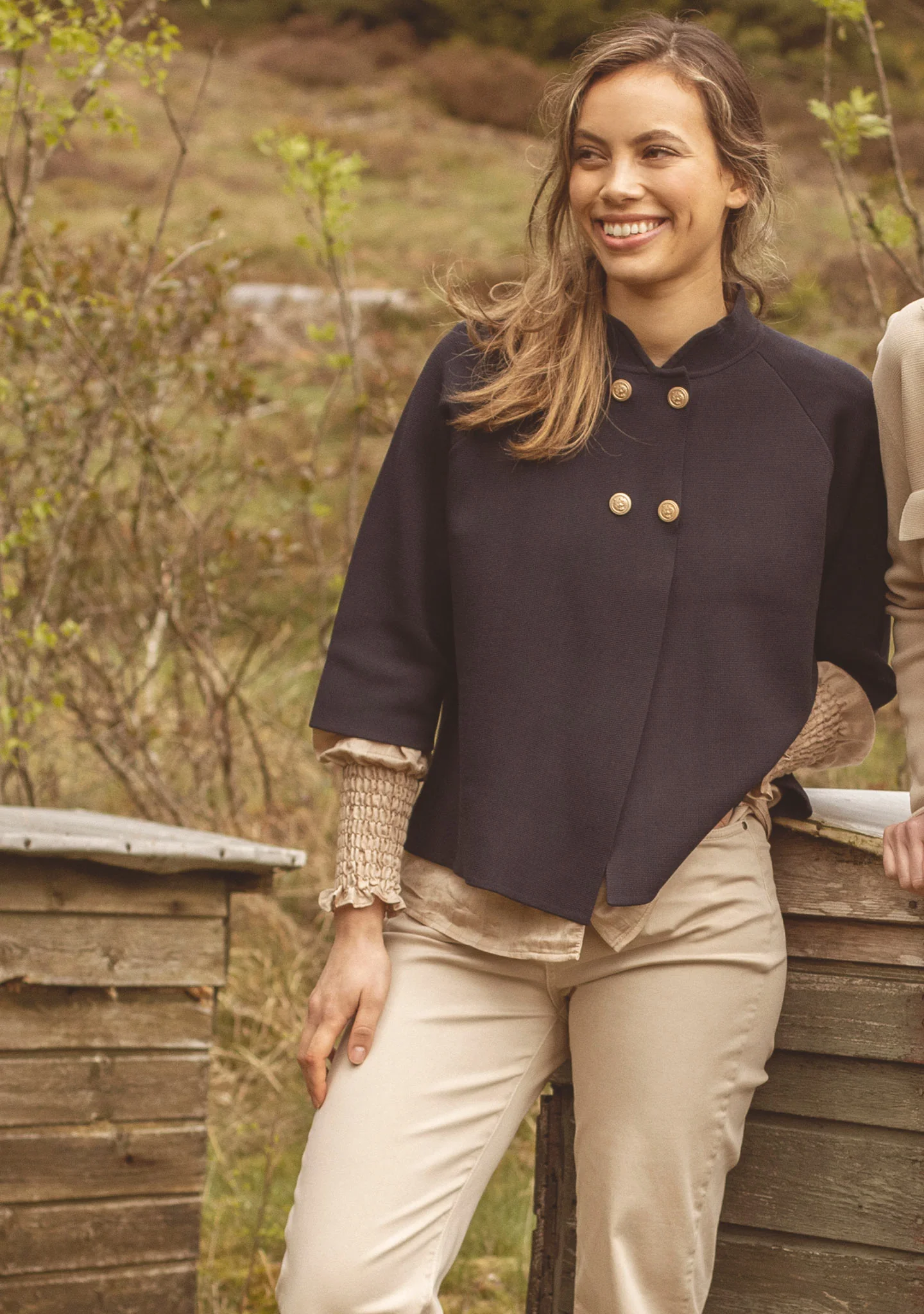 Jena Poncho Blouse - Navy - Image 5