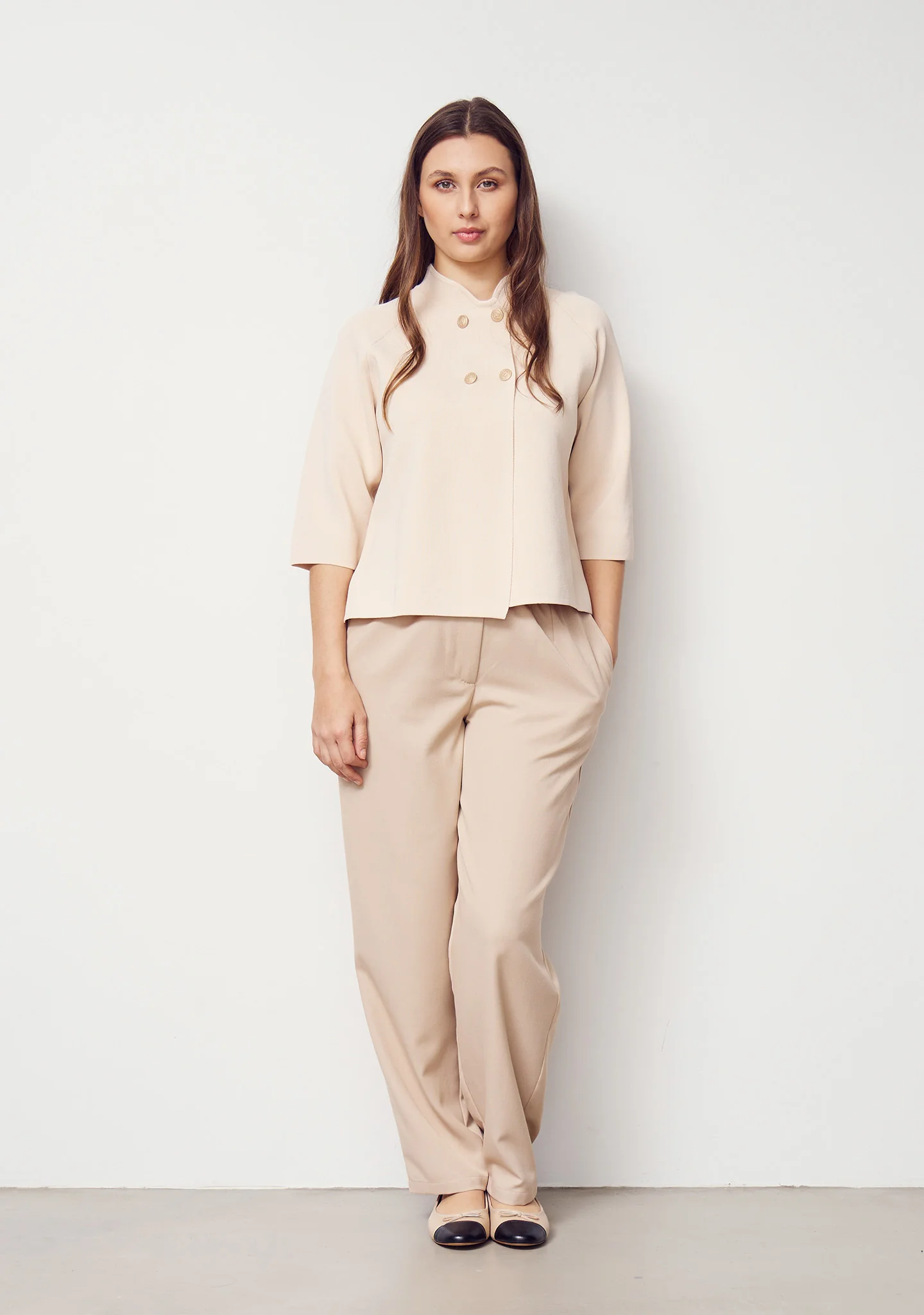 Jena Poncho Blouse - Sand - Image 4