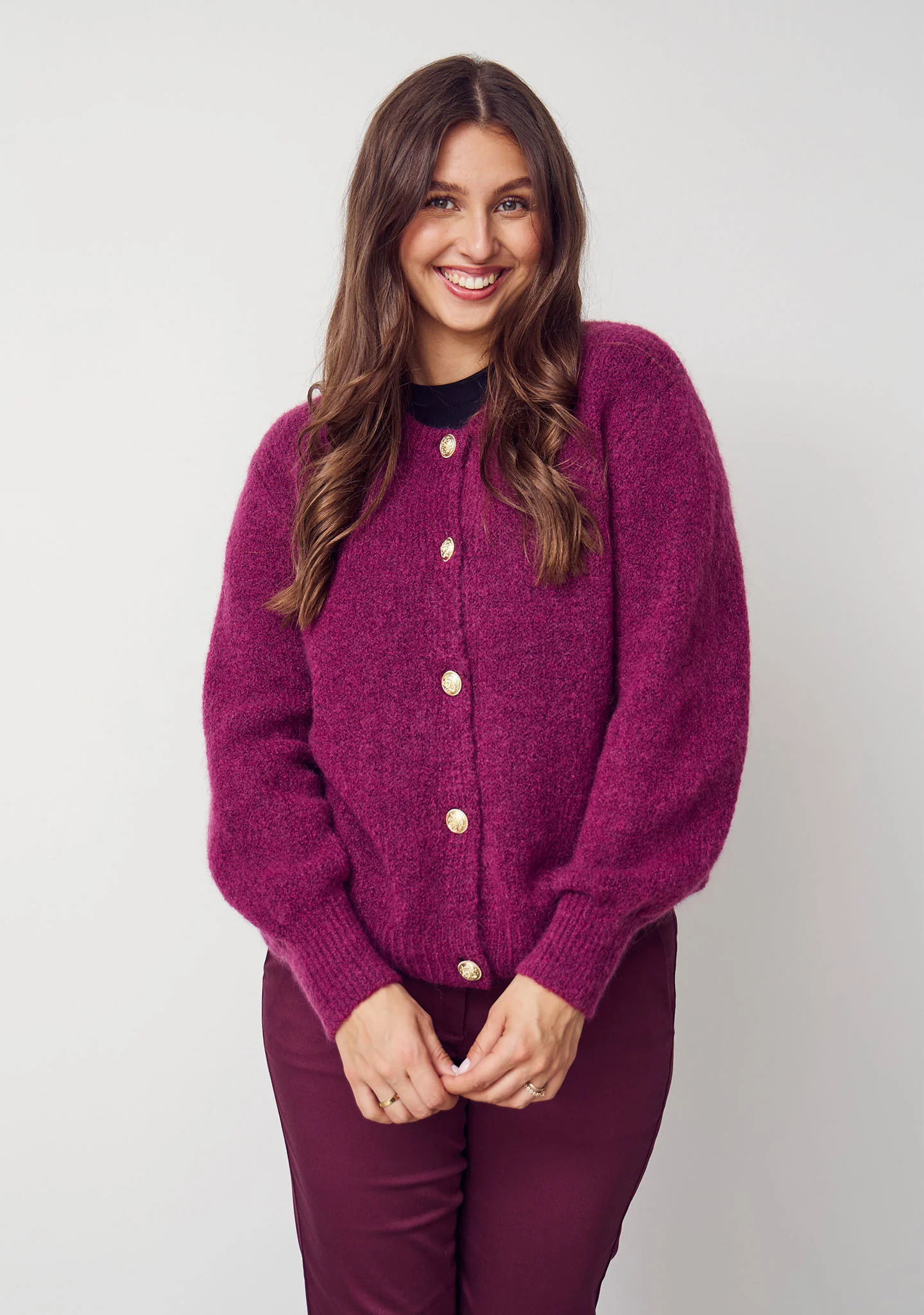 Joa Knit Cardigan - Cerise - Image 2