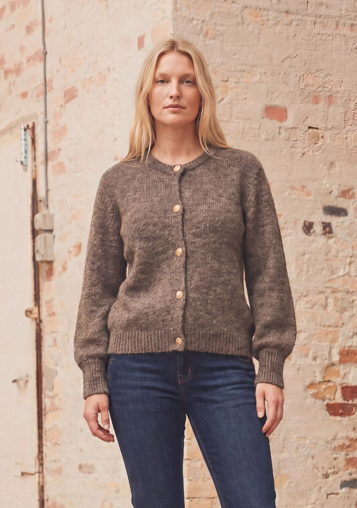 Joa Knit Cardigan - Taupe Melange