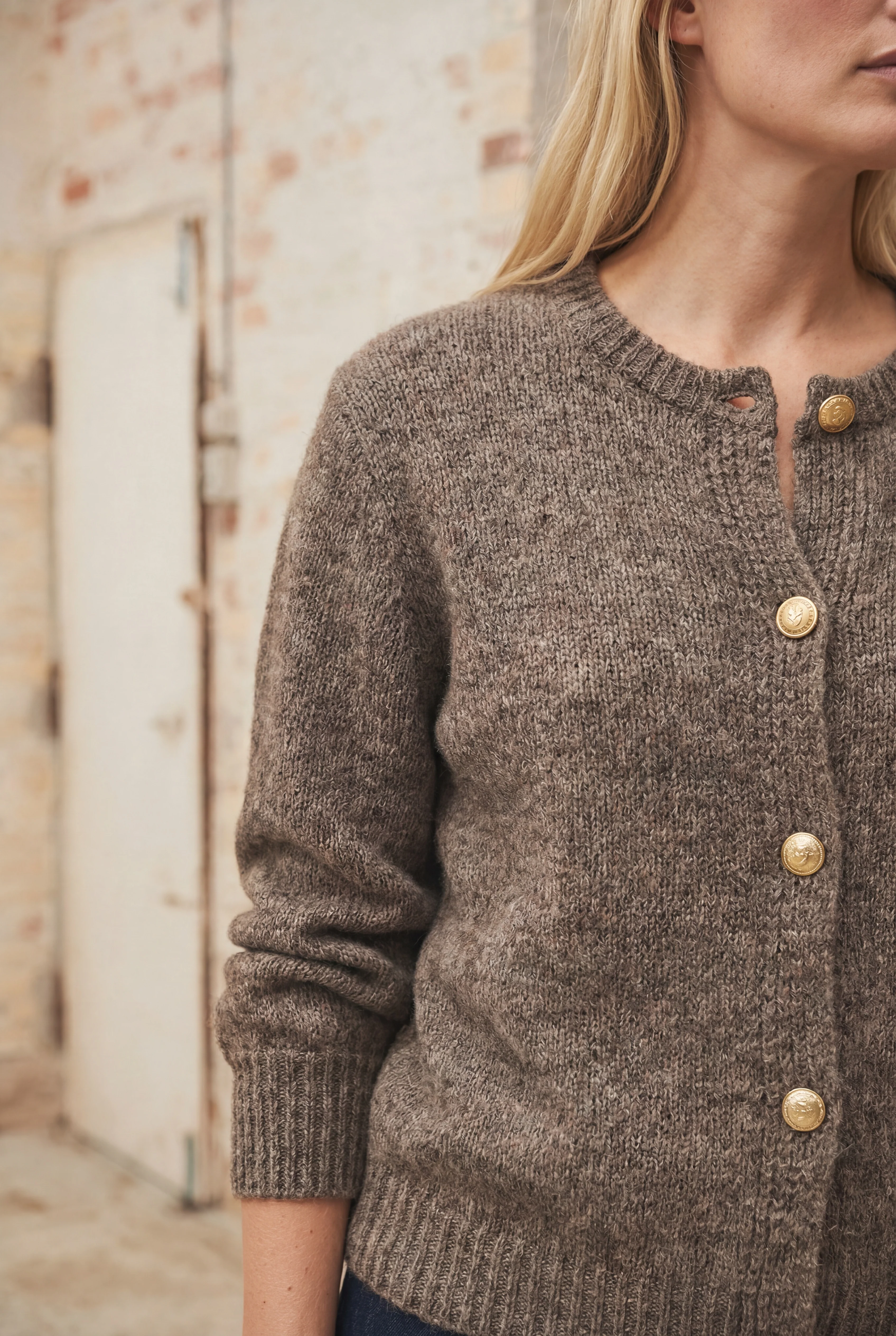 Joa Knit Cardigan - Taupe Melange - Image 2