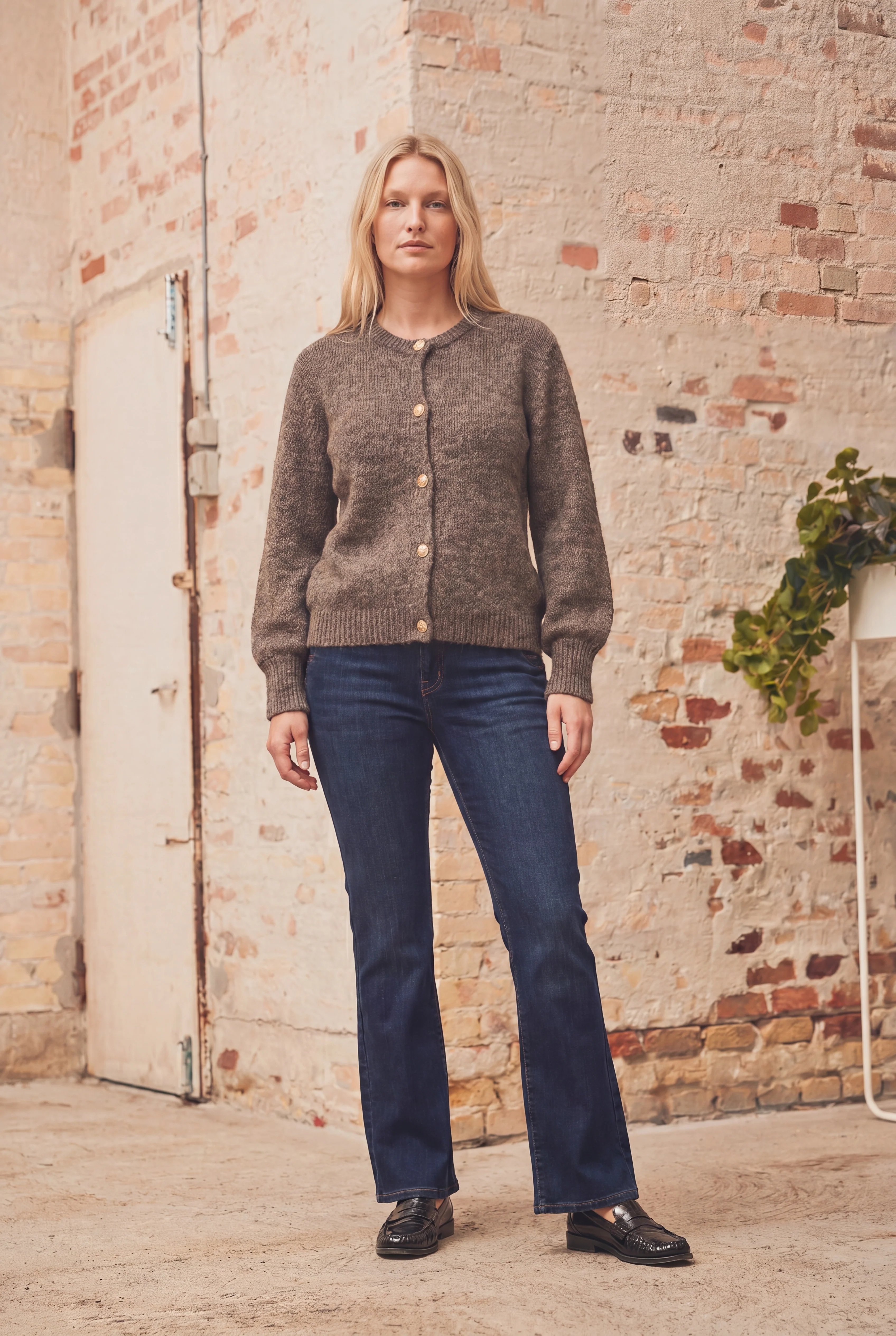 Joa Knit Cardigan - Taupe Melange - Image 3