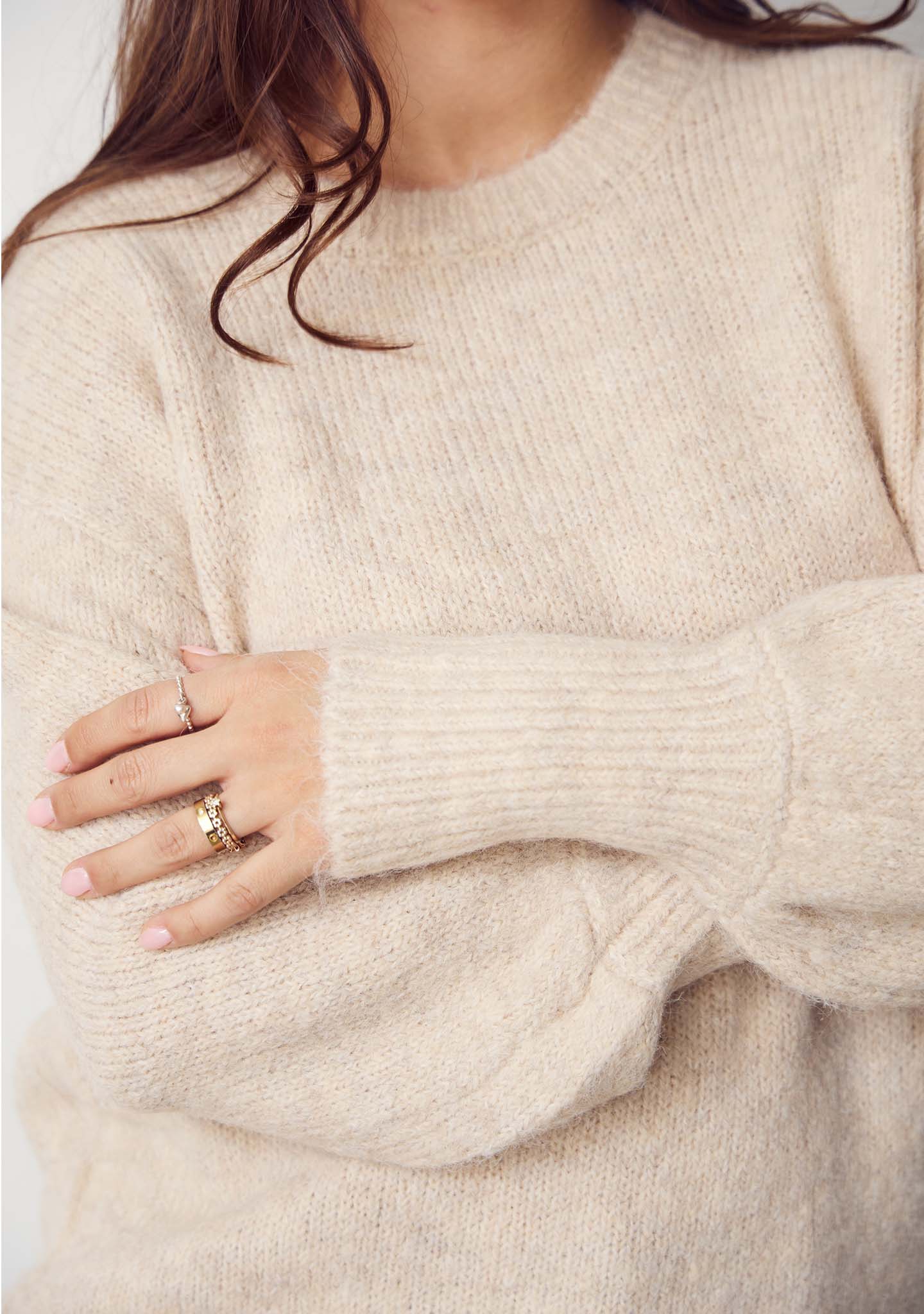 Kaho Knit Pullover - Sand Melange - Image 3
