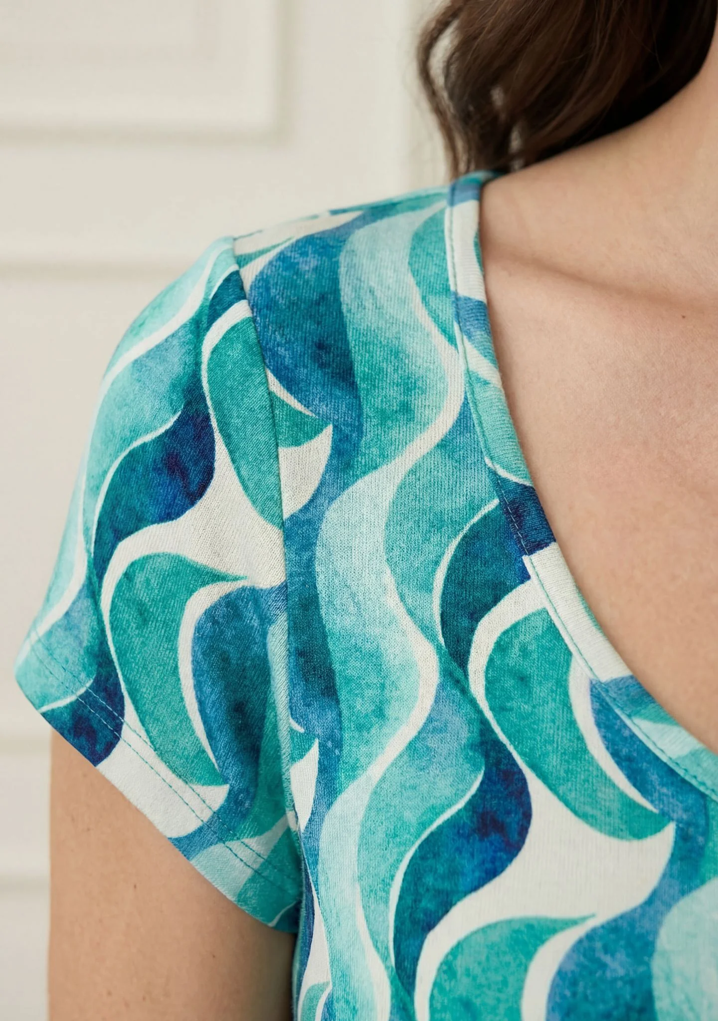Kalla Jersey Dress - Aqua Flow - Image 3