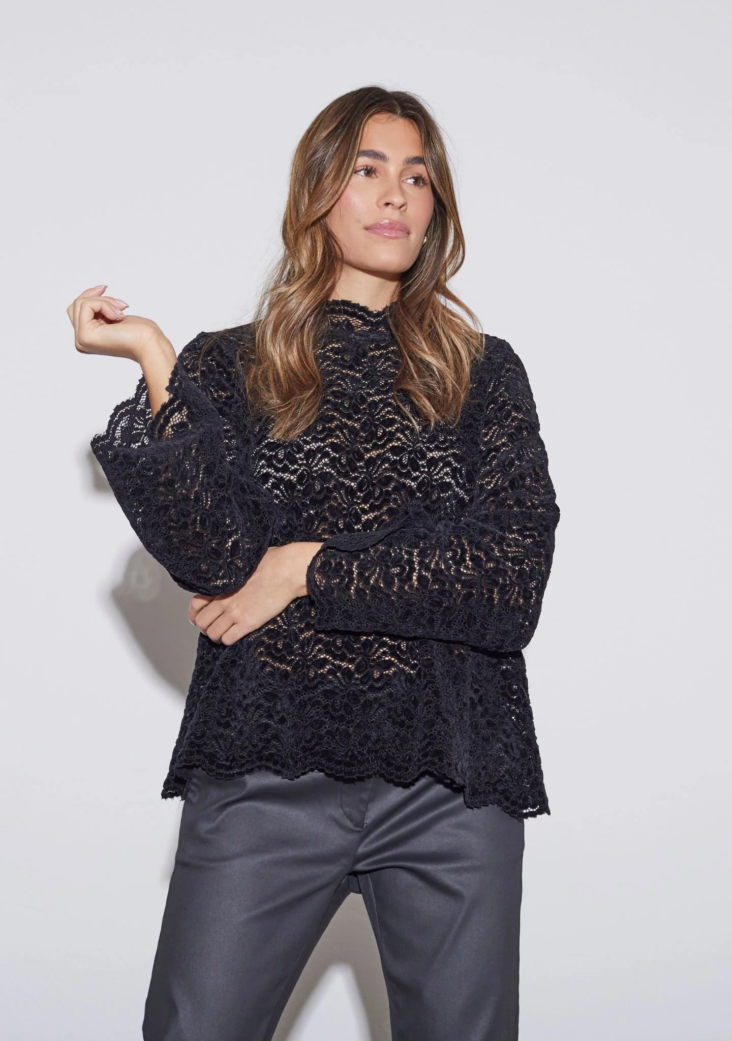 Kamille Lace Blouse - Black