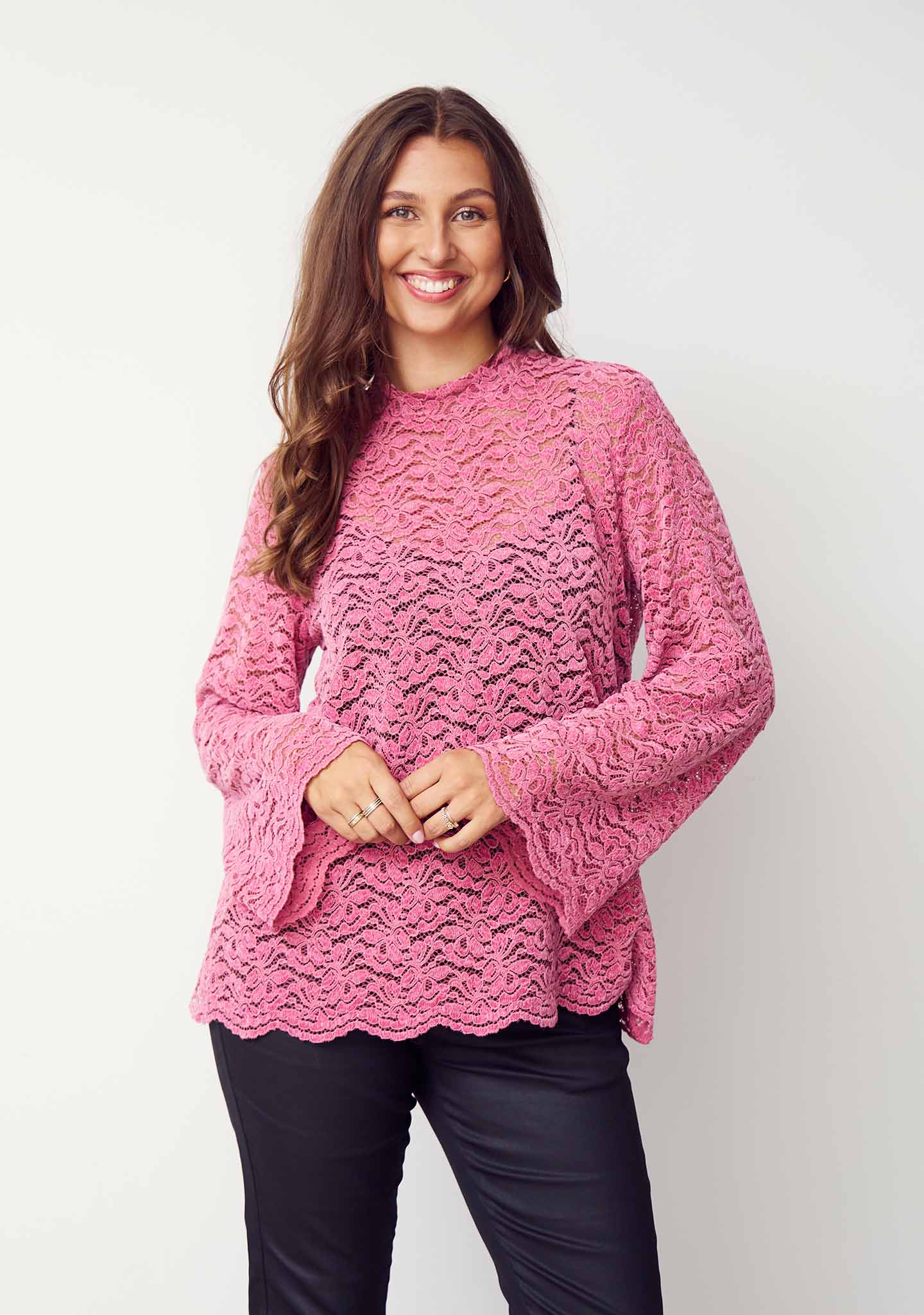 Kamille Lace Blouse - Cerise - Image 2