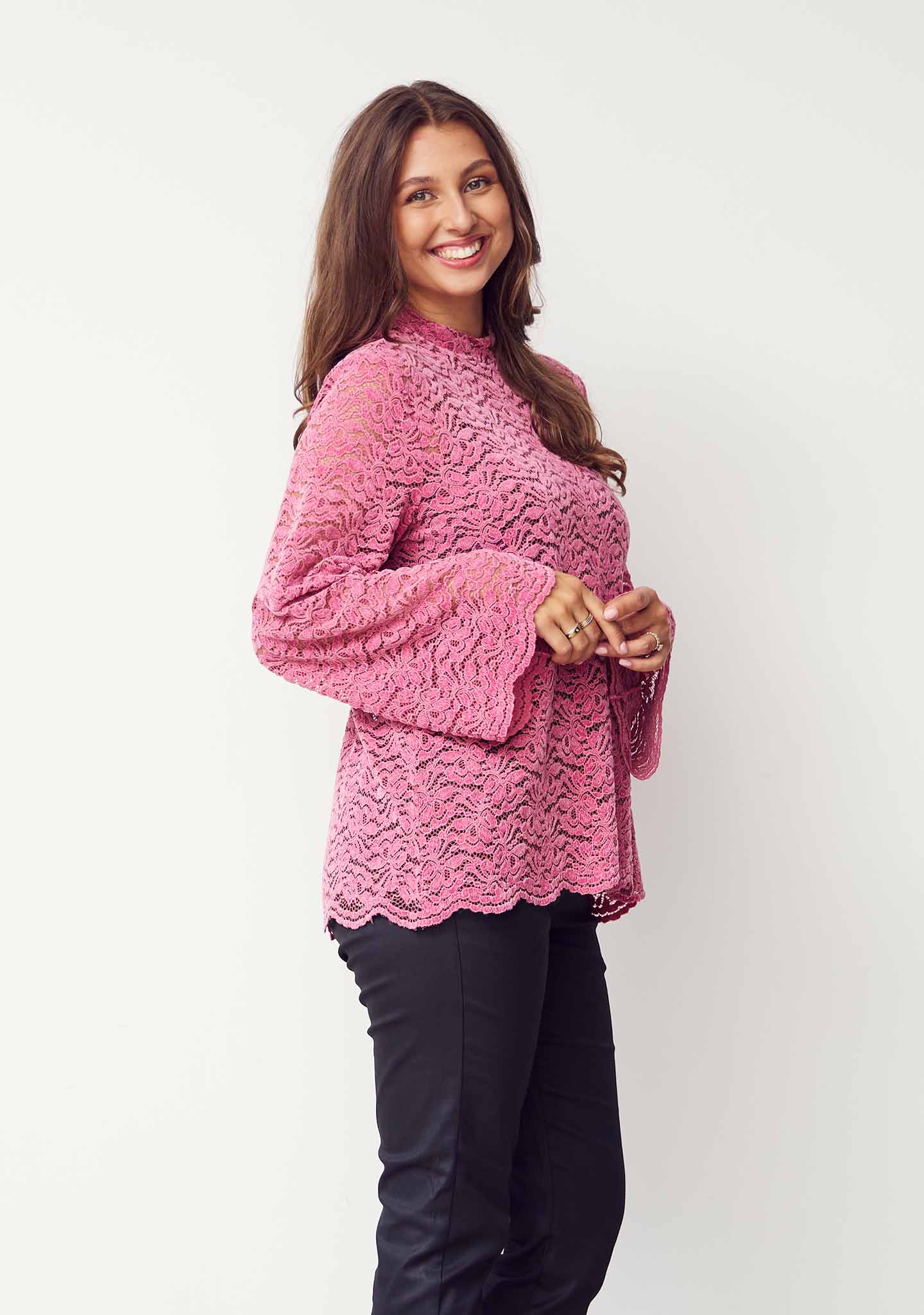 Kamille Lace Blouse - Cerise - Image 3