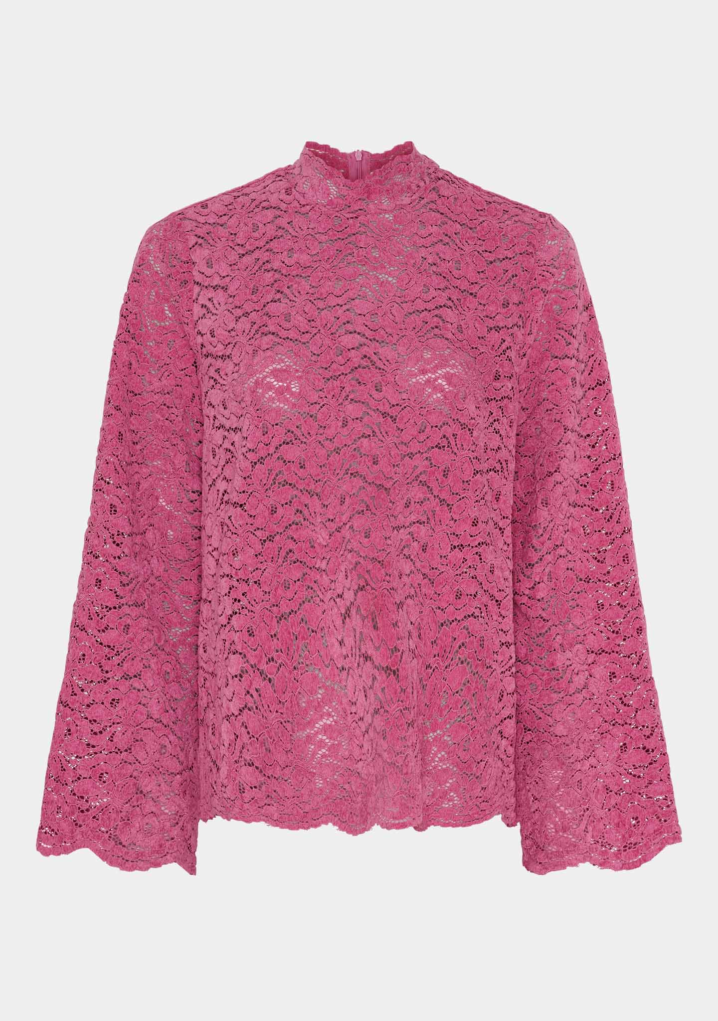 Kamille Lace Blouse - Cerise - Image 7