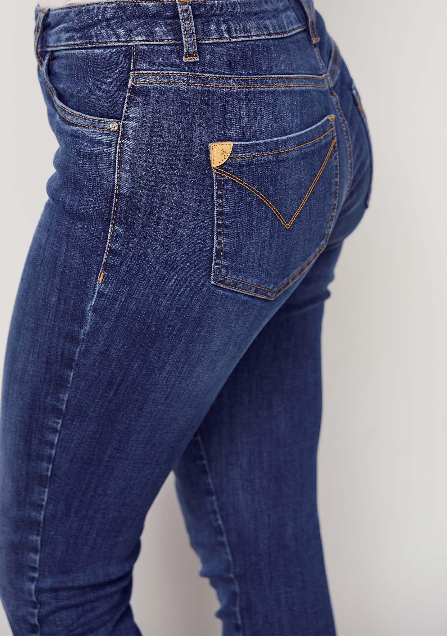 Lecco Zip Jeans - Dark Denim Wash - Image 5