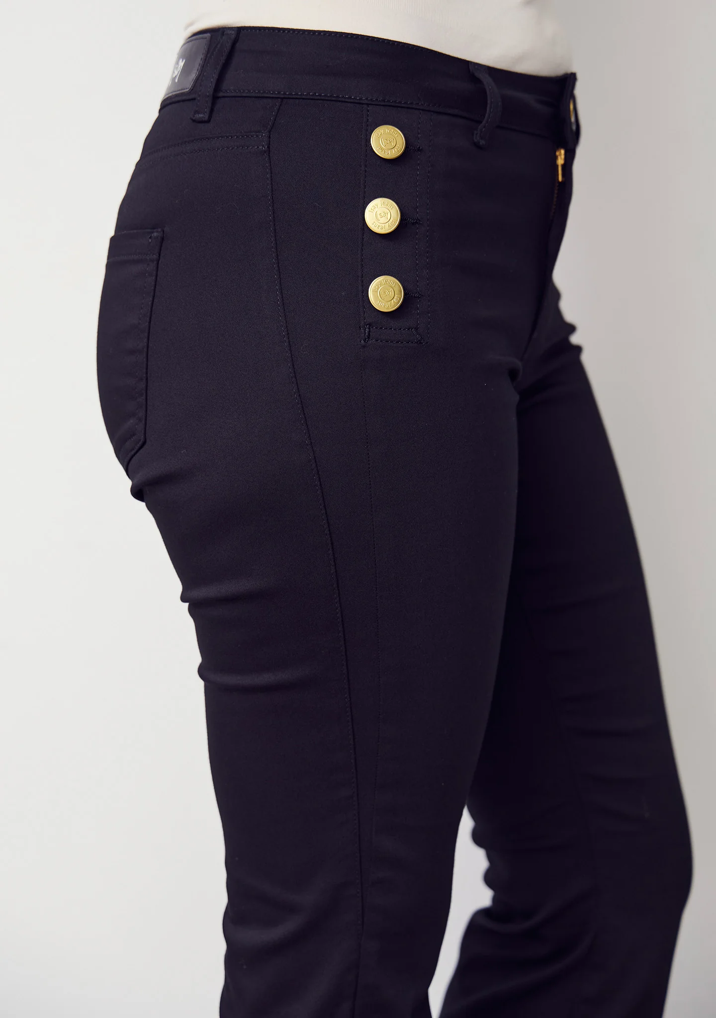 Lido Button Long Jeans - Black - Image 4