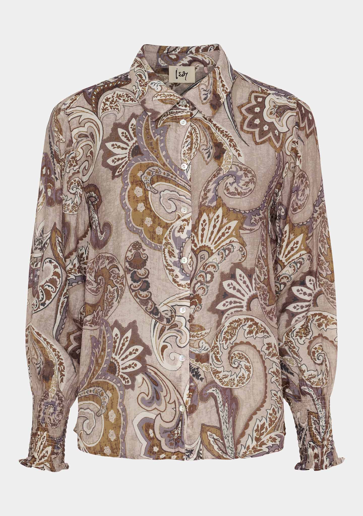 Lotta Smock Shirt - Taupe Paisley - Image 5