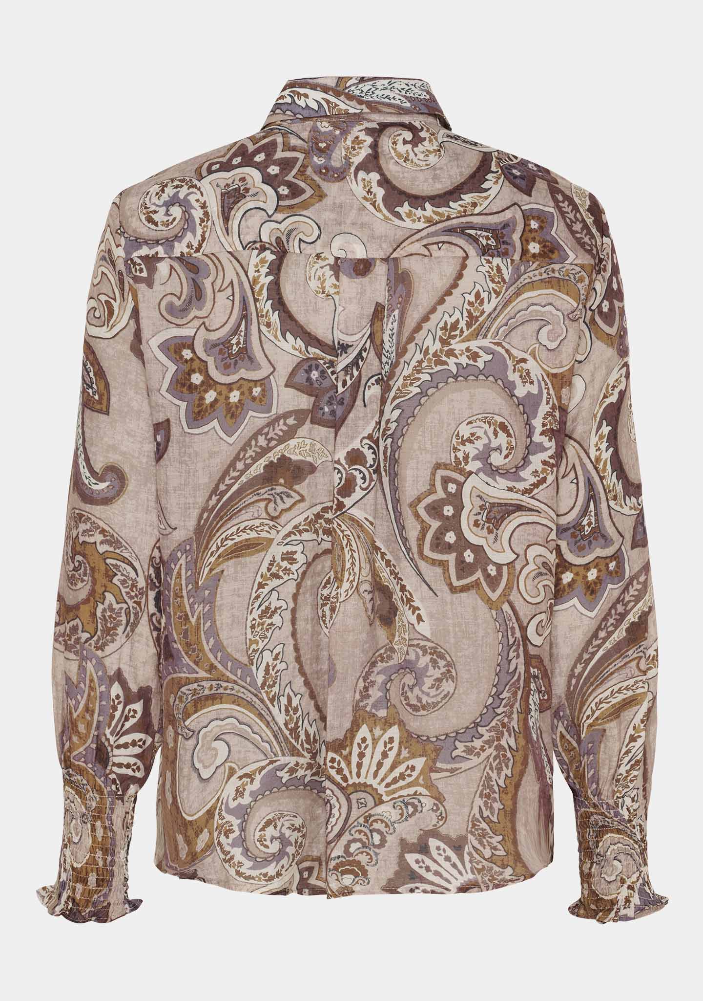 Lotta Smock Shirt - Taupe Paisley - Image 6