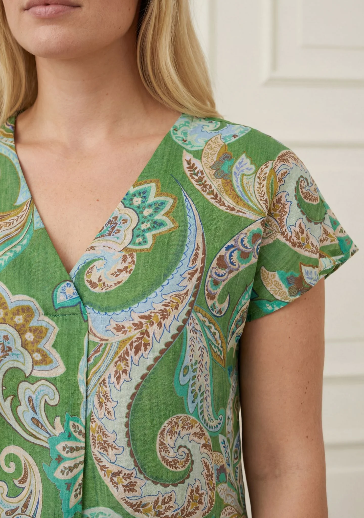 Lotta Top - Grass Green Paisley - Image 4