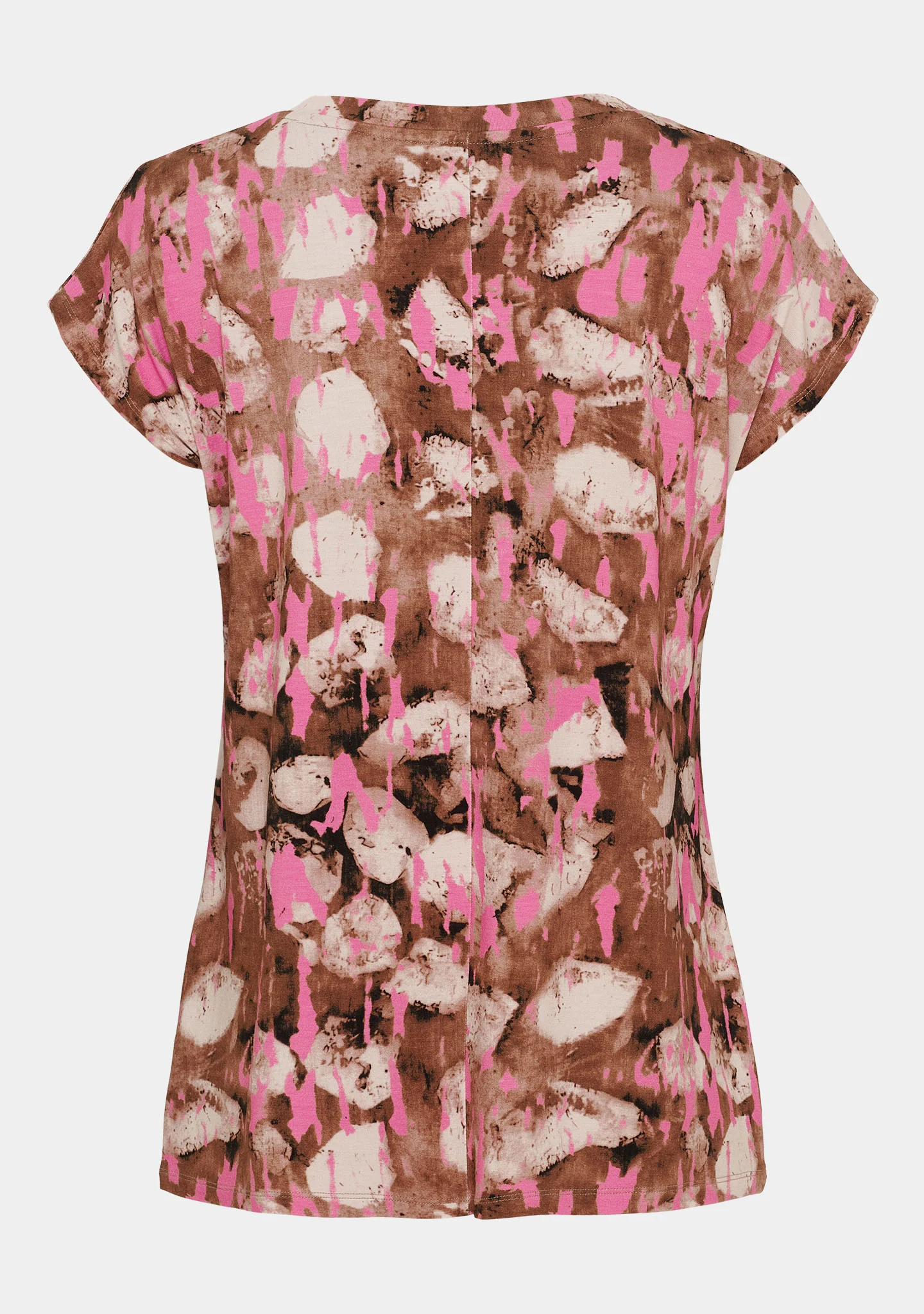 Louis Printed V-Neck T-Shirt - Luxury Camel w/Pink - Image 6