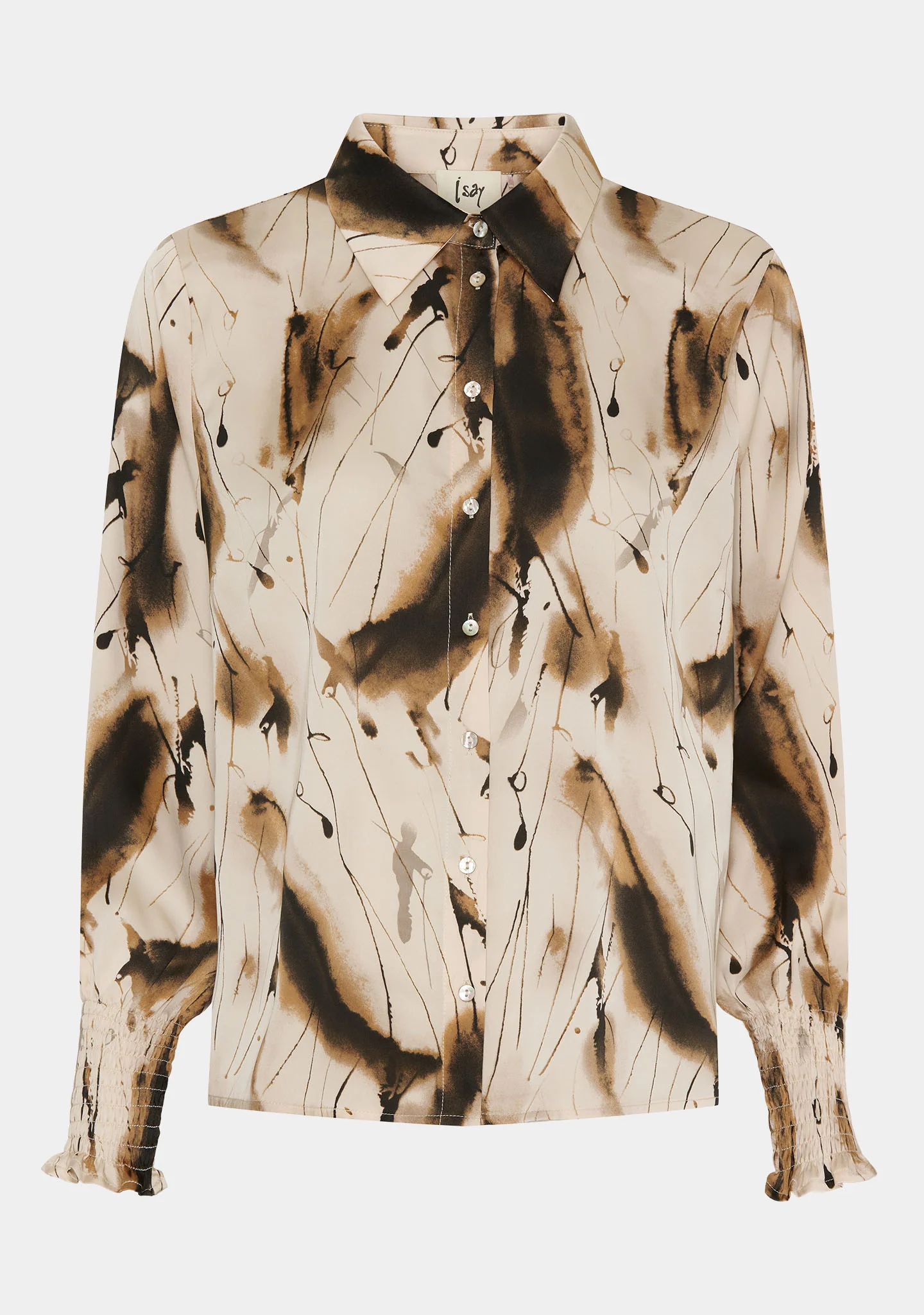 Melba Printed Blouse - Camel Drawing - Image 4