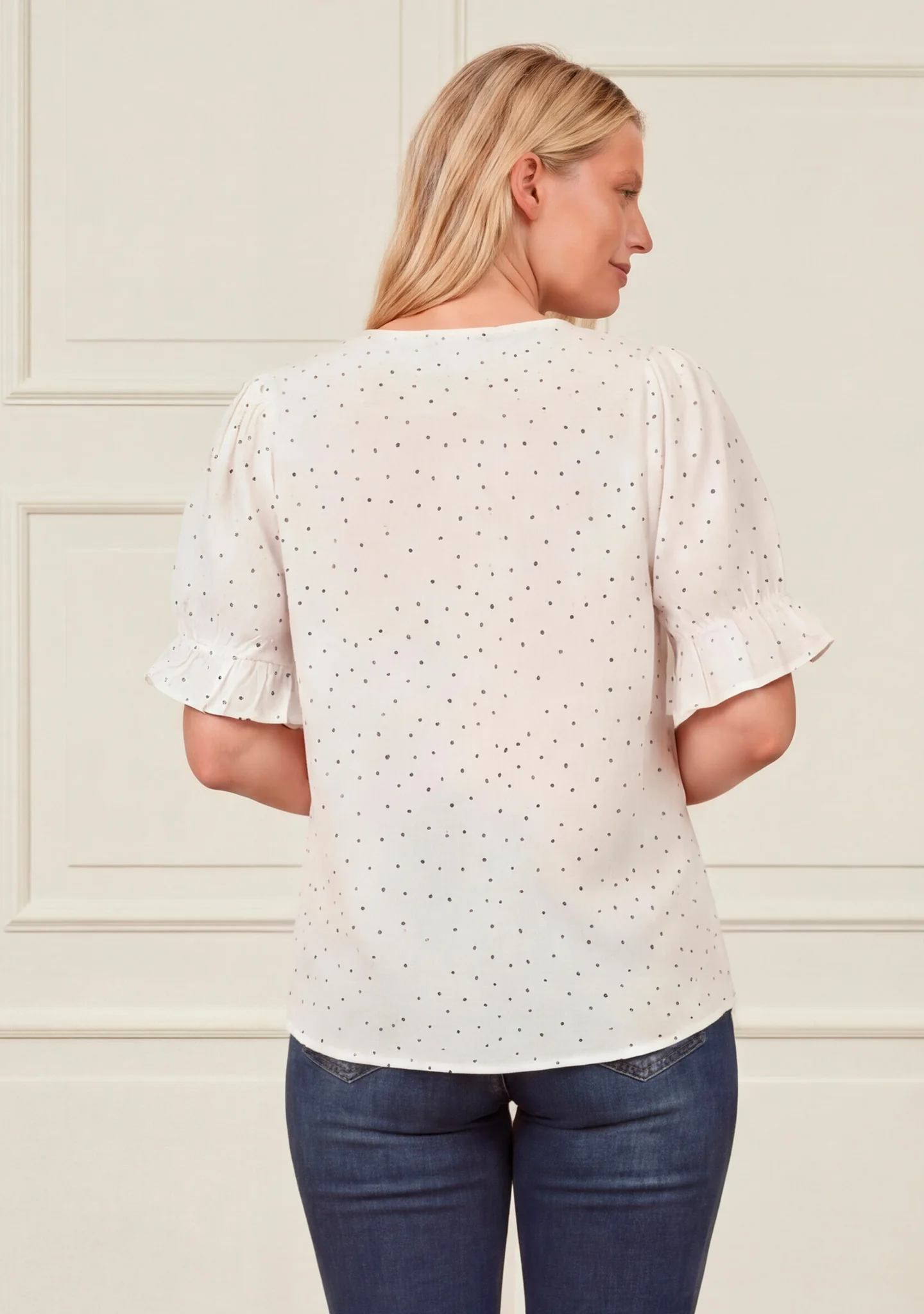 Molly Blouse - White w/Black - Image 2