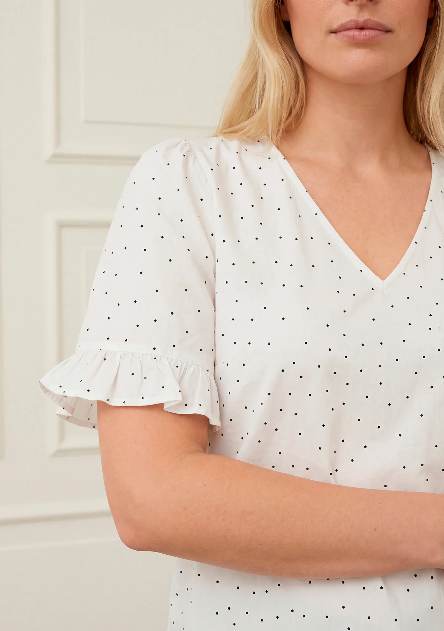 Molly Blouse - White w/Black - Image 3