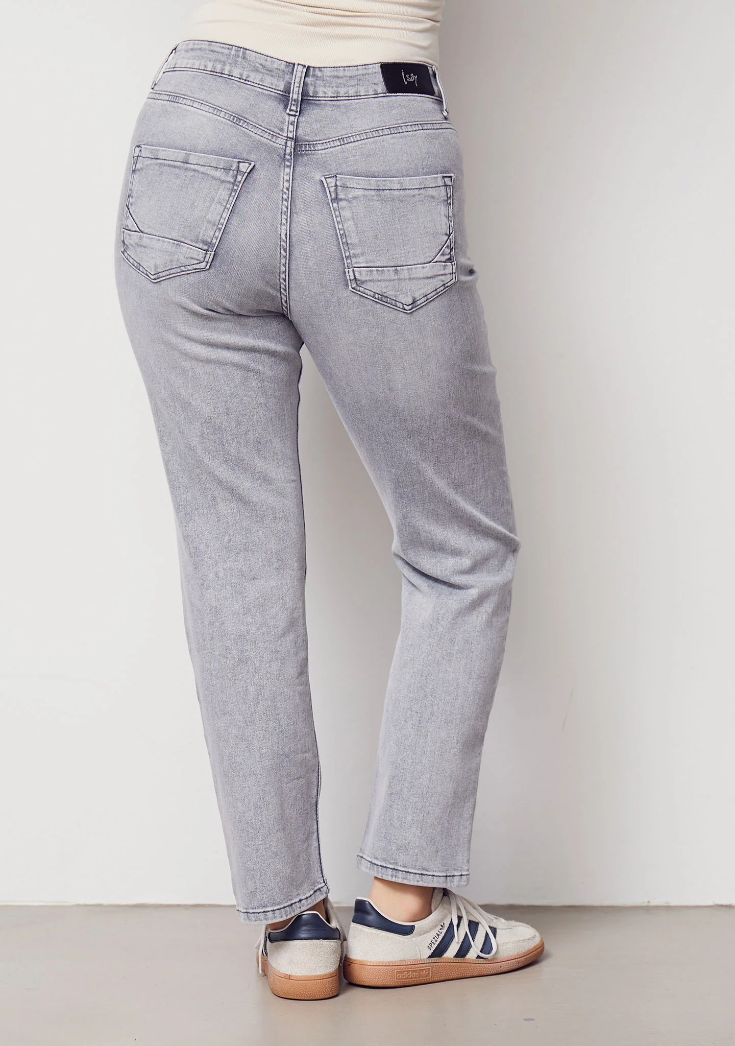 Monza Straight Jeans - Light Grey Washed - Image 3
