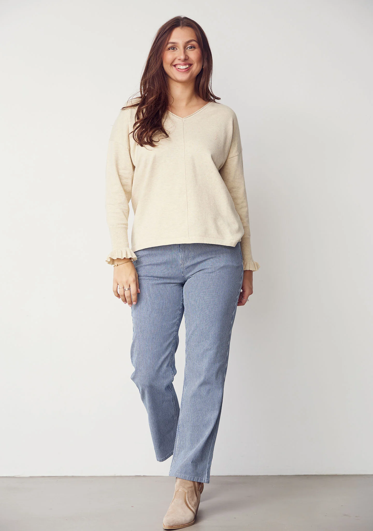 Monza Striped Jeans - Milky Stripe - Image 5