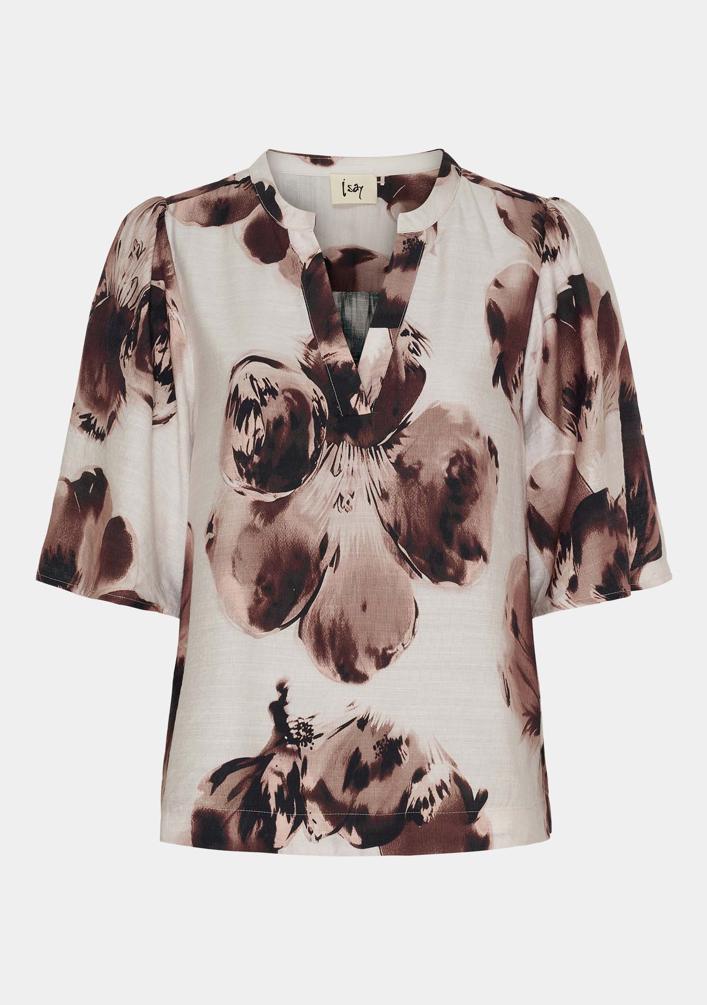 Naomi s/s Blouse - Aubergine Floral - Image 5