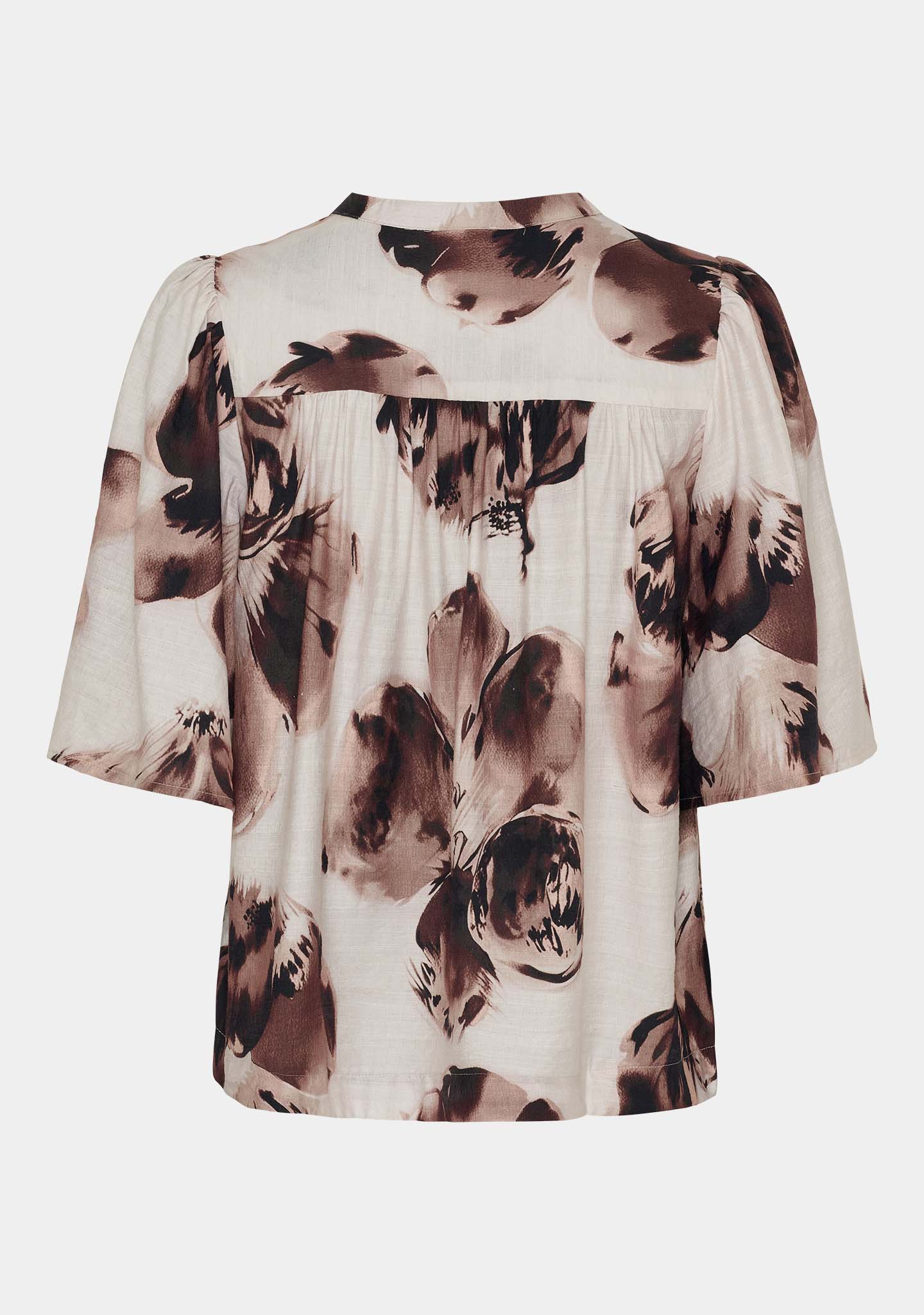 Naomi s/s Blouse - Aubergine Floral - Image 6