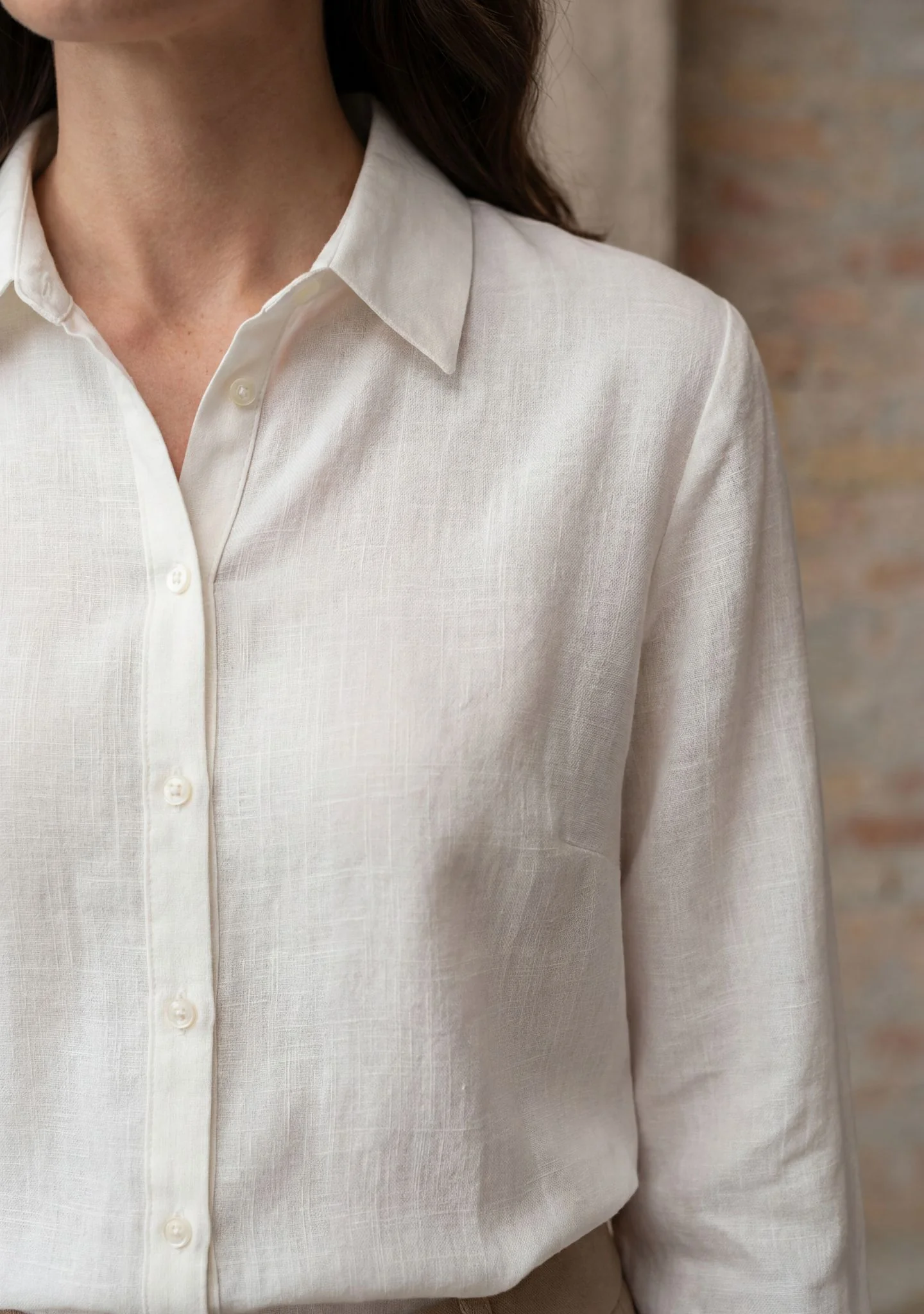 Pearl Basic Shirt - Broken White - Image 3