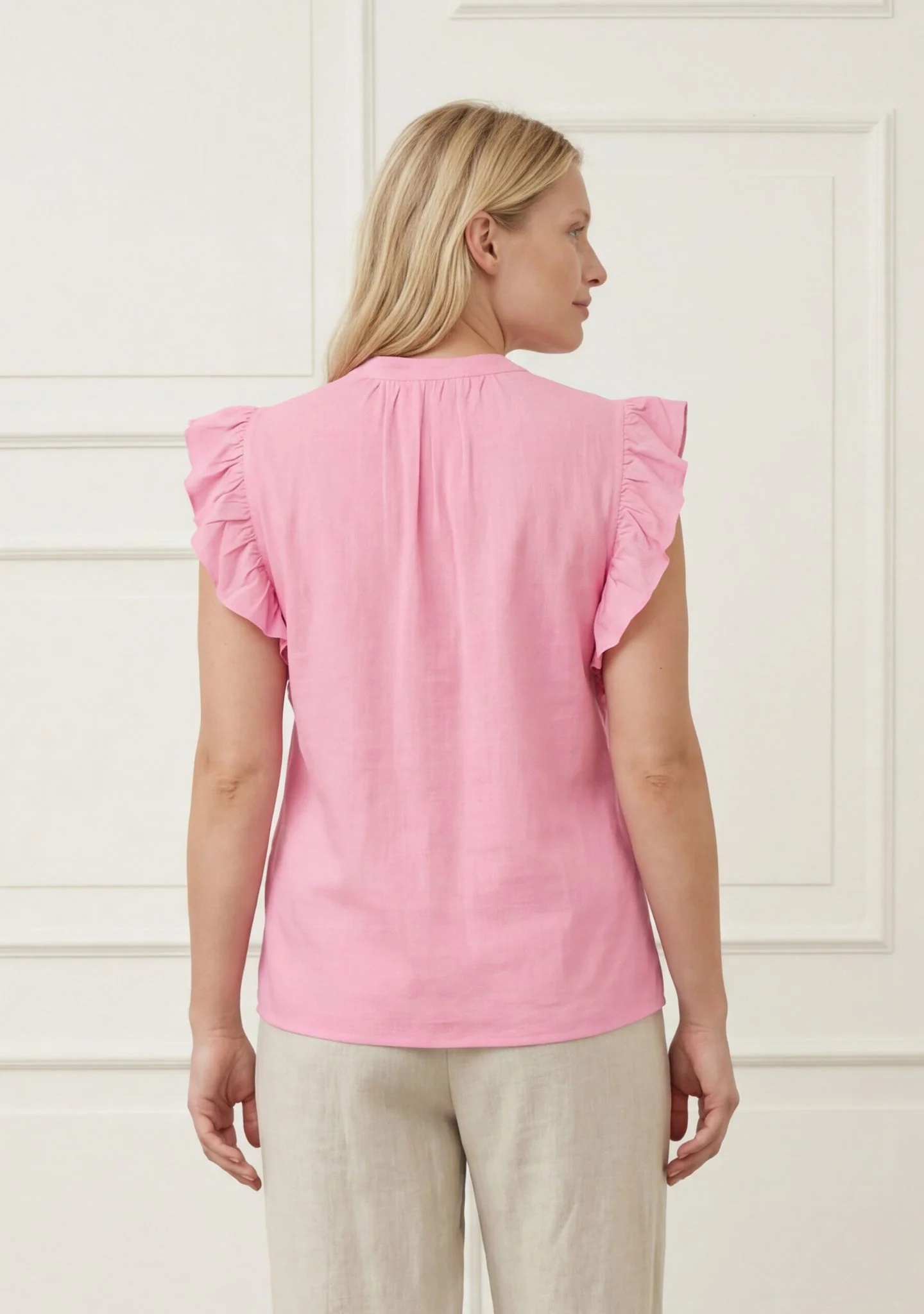 Pearl Flounce Top - Fresh Pink - Image 4