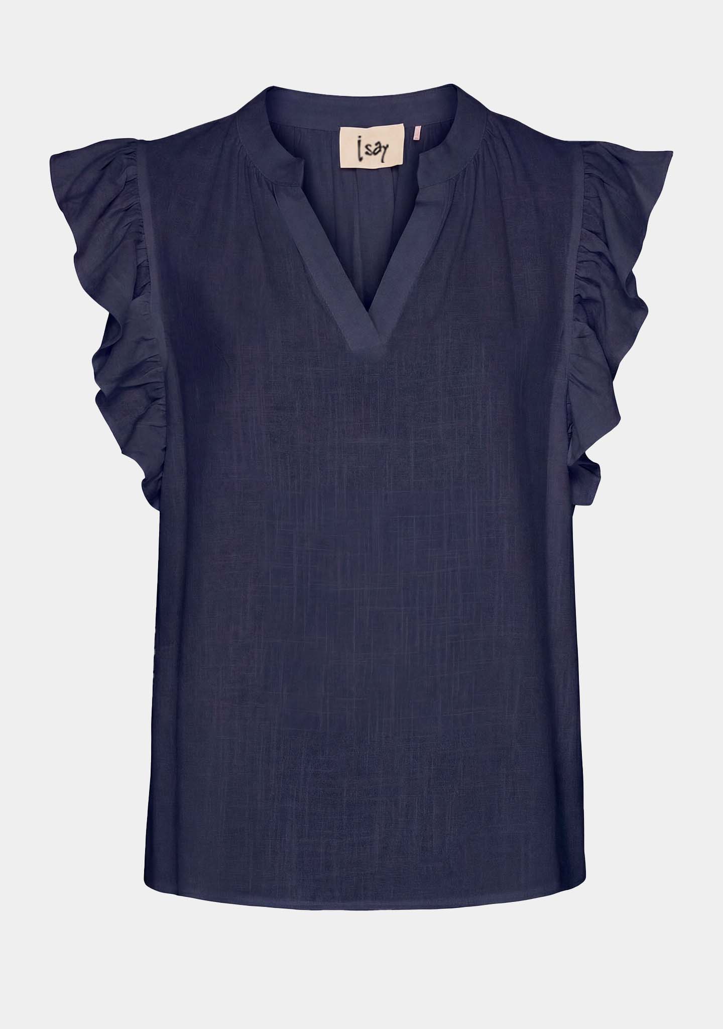 Pearl Flounce Top - Navy - Image 5