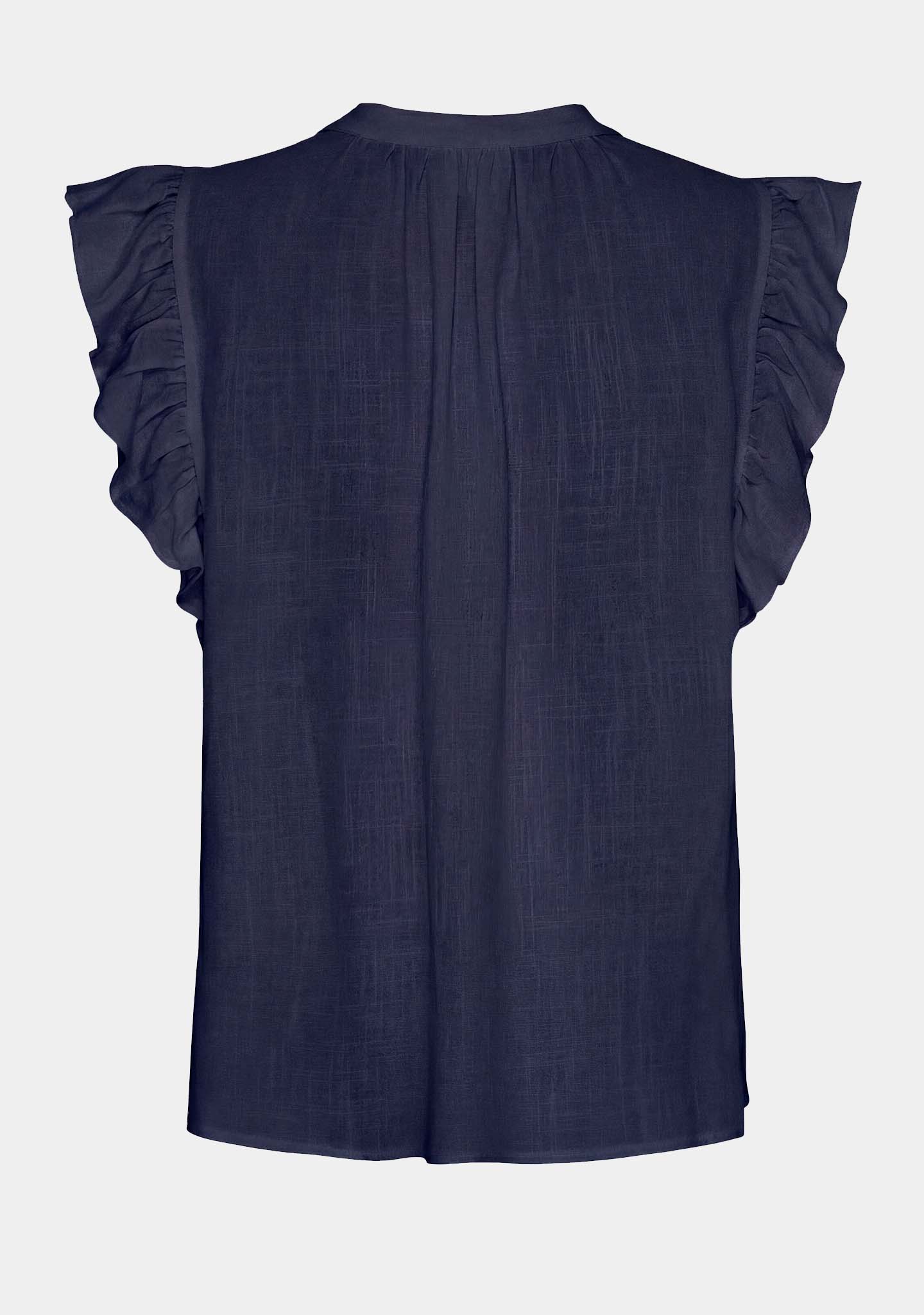 Pearl Flounce Top - Navy - Image 6