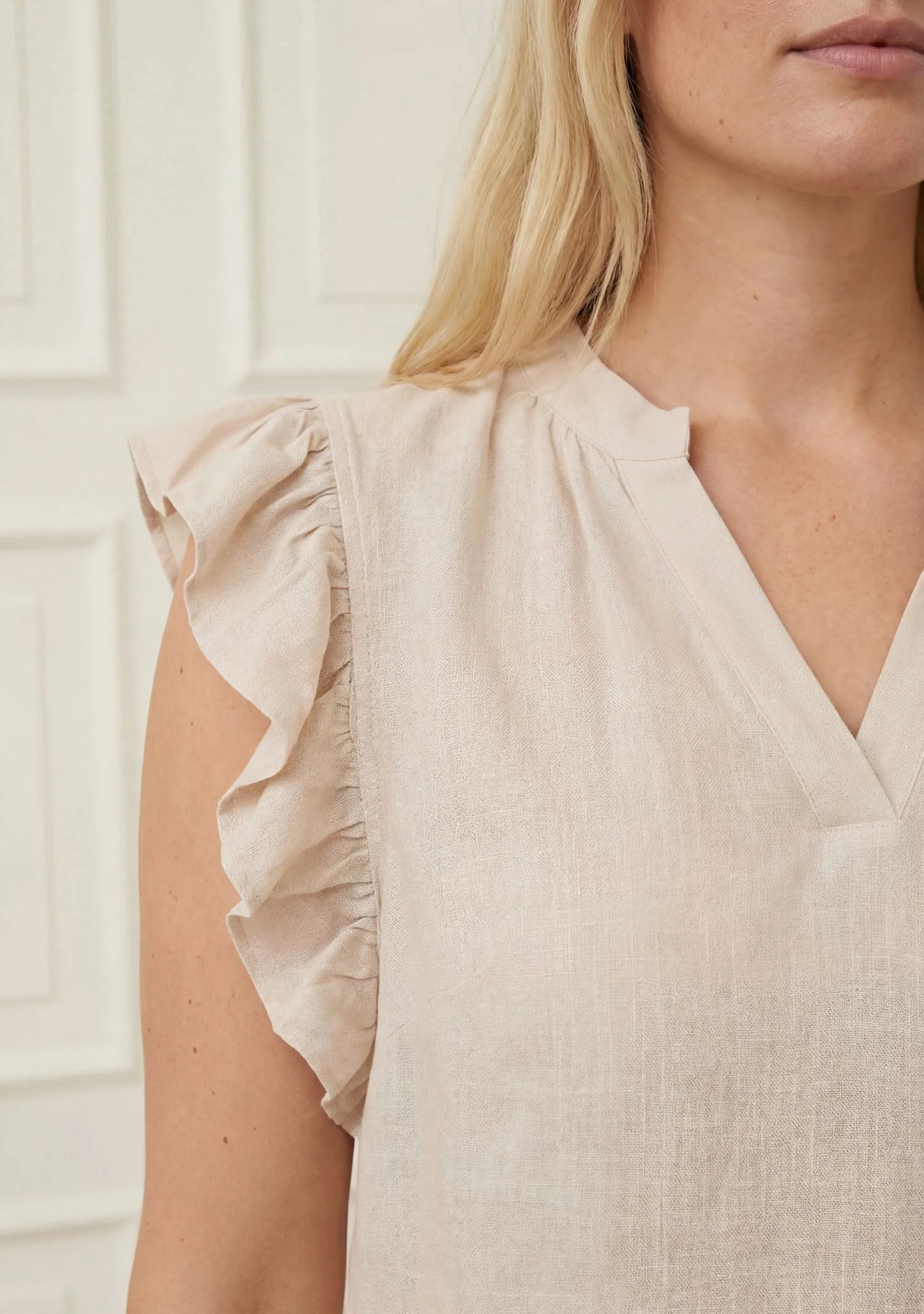 Pearl Flounce Top - Sand - Image 2