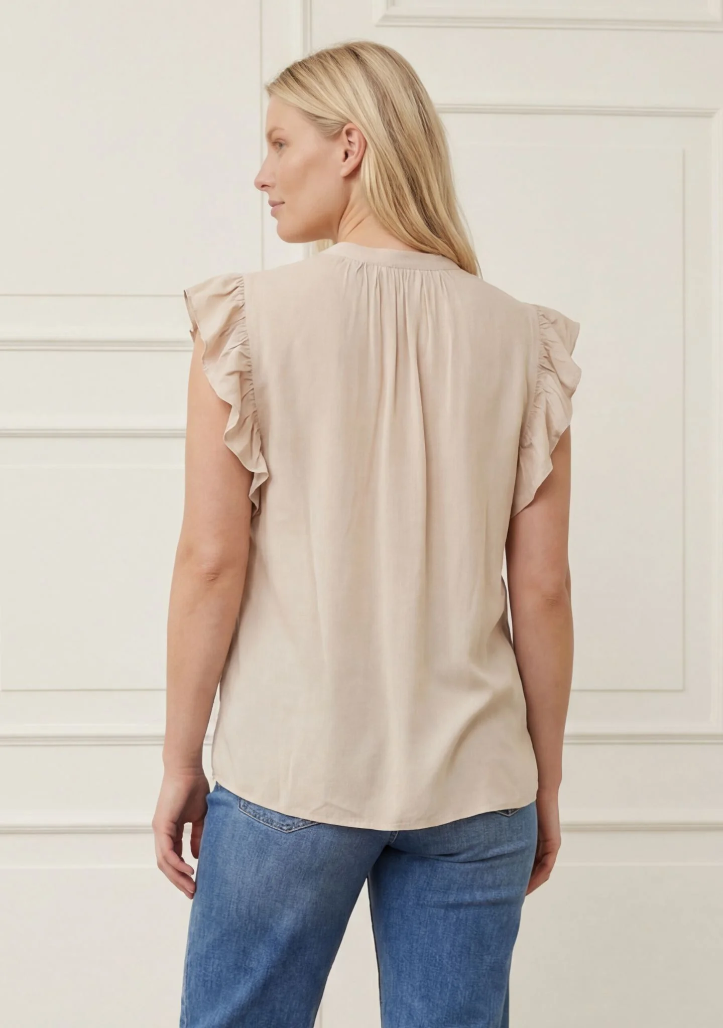 Pearl Flounce Top - Sand - Image 3