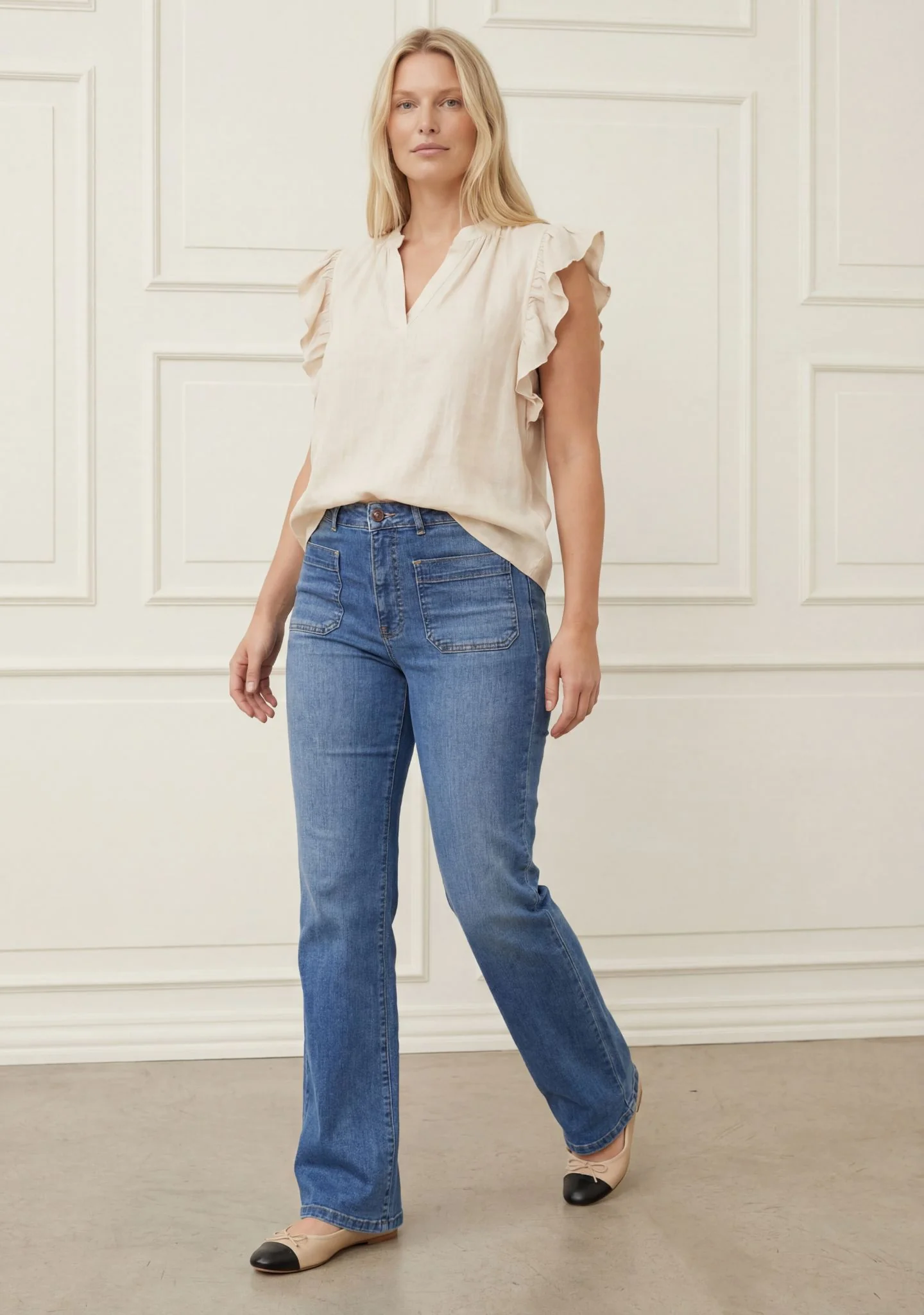Pearl Flounce Top - Sand - Image 4
