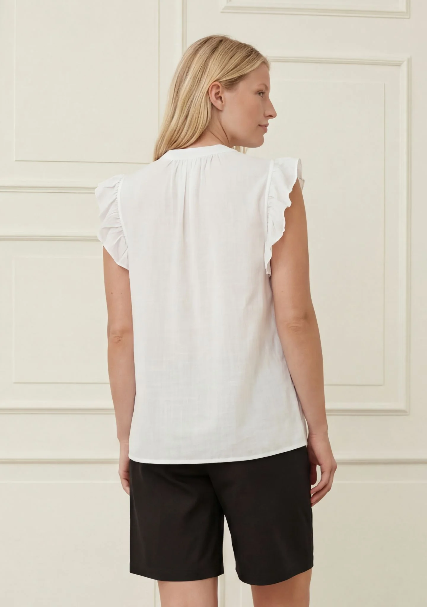 Pearl Flounce Top - White - Image 3