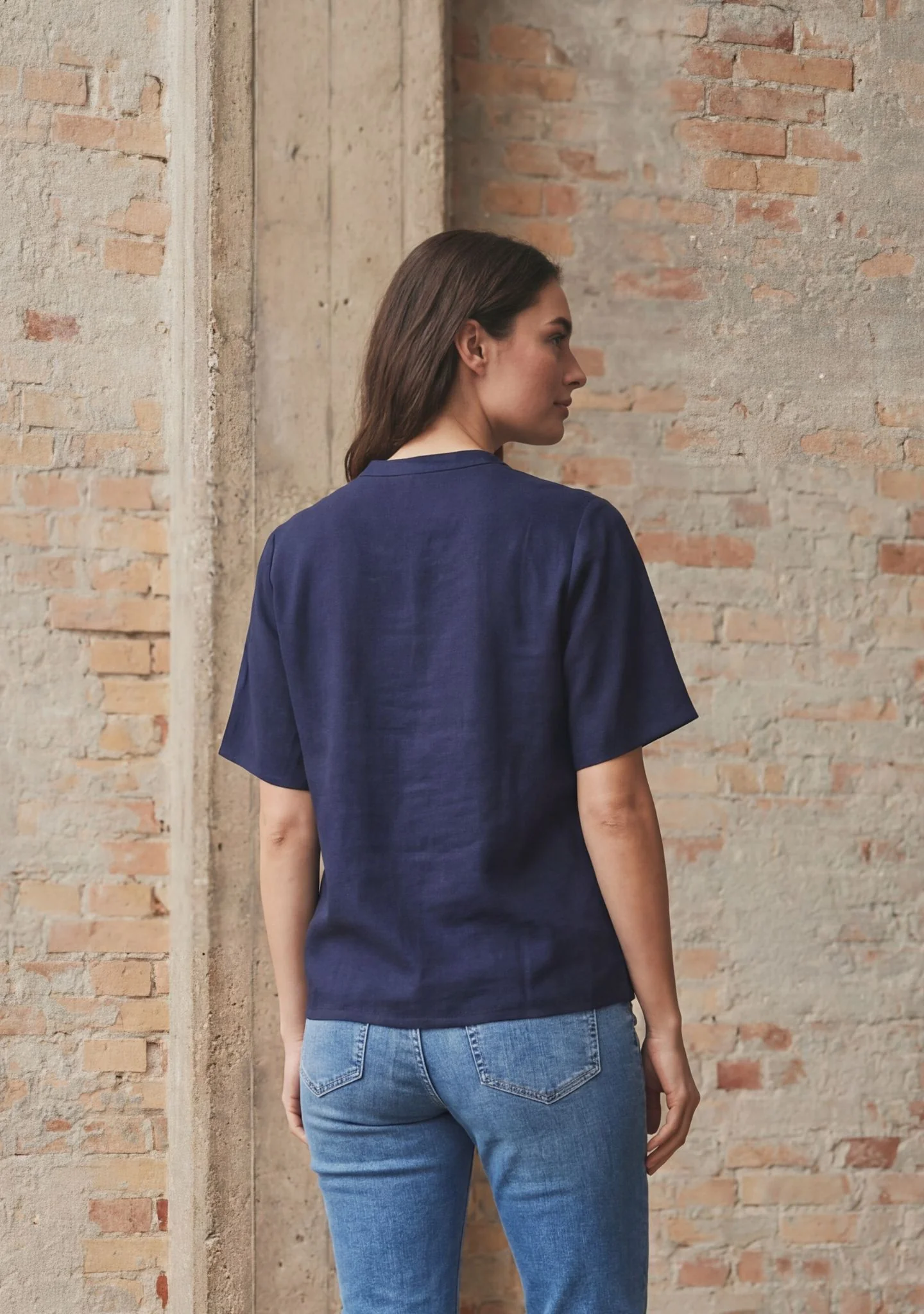 Pearl s/s Blouse - Navy - Image 2