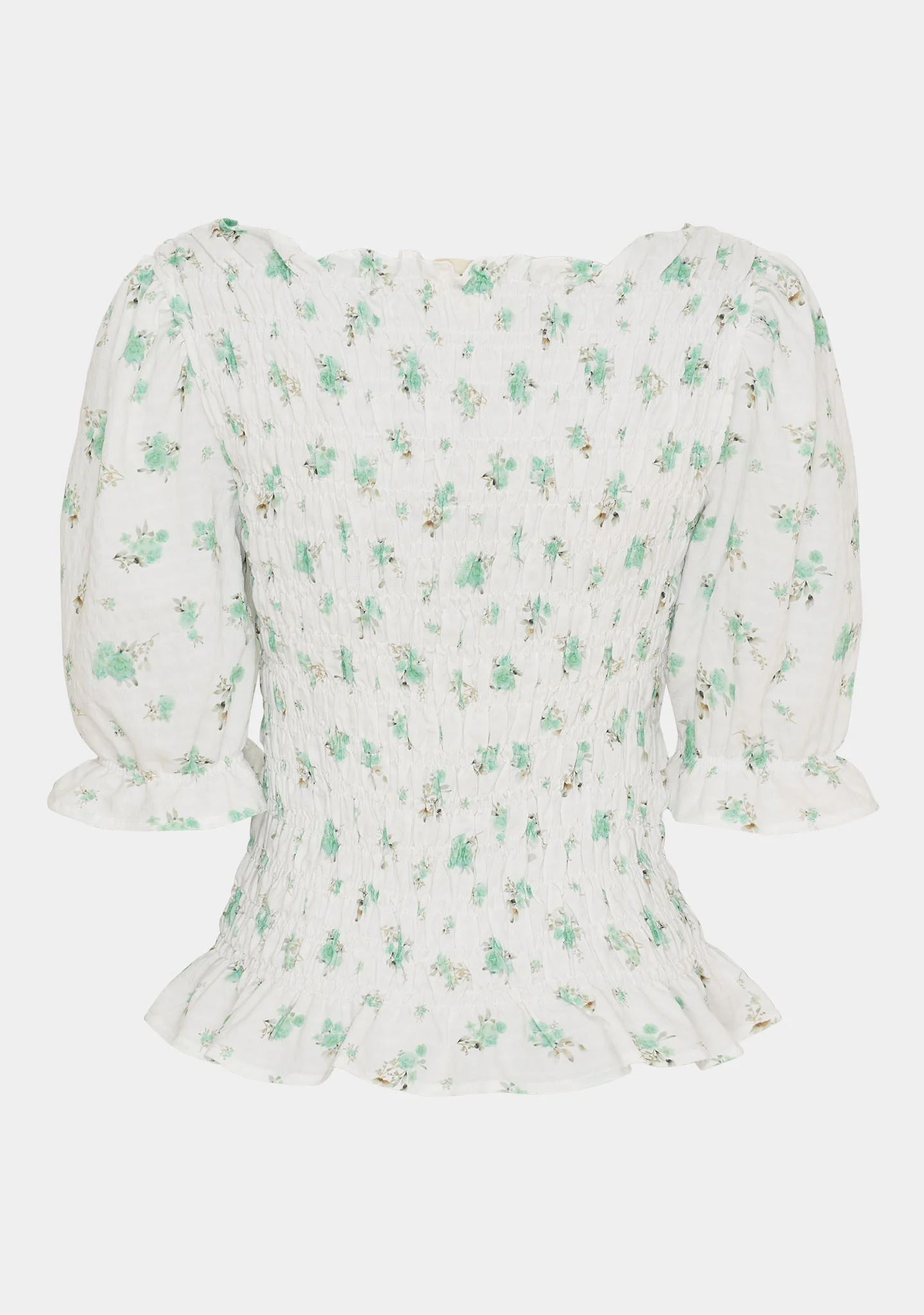 Pernille Smock Blouse - Green Flower Dream - Image 6