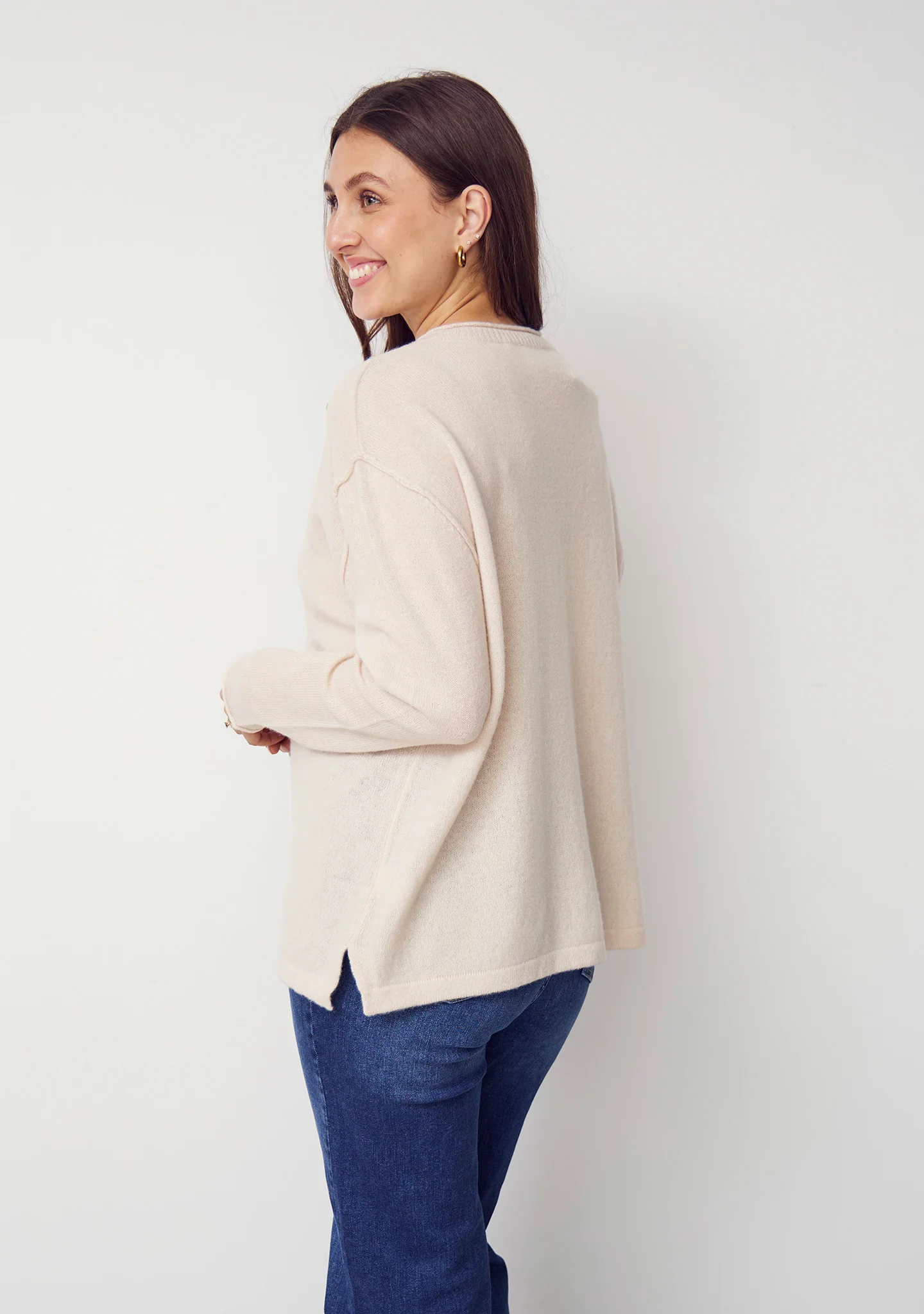 Robin V-Neck Pullover - Cream - Image 3
