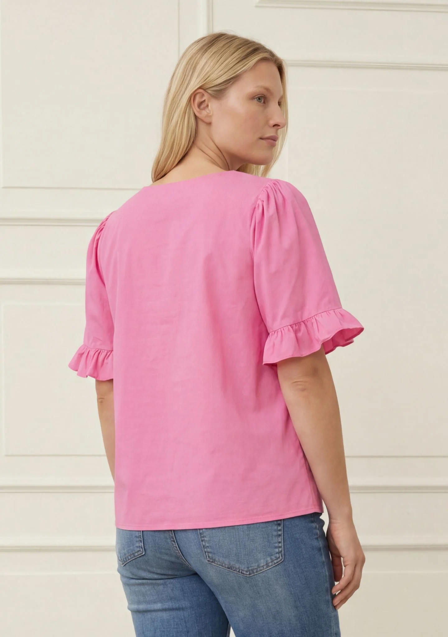 Sigga Flounce Blouse - Fresh Pink - Image 3