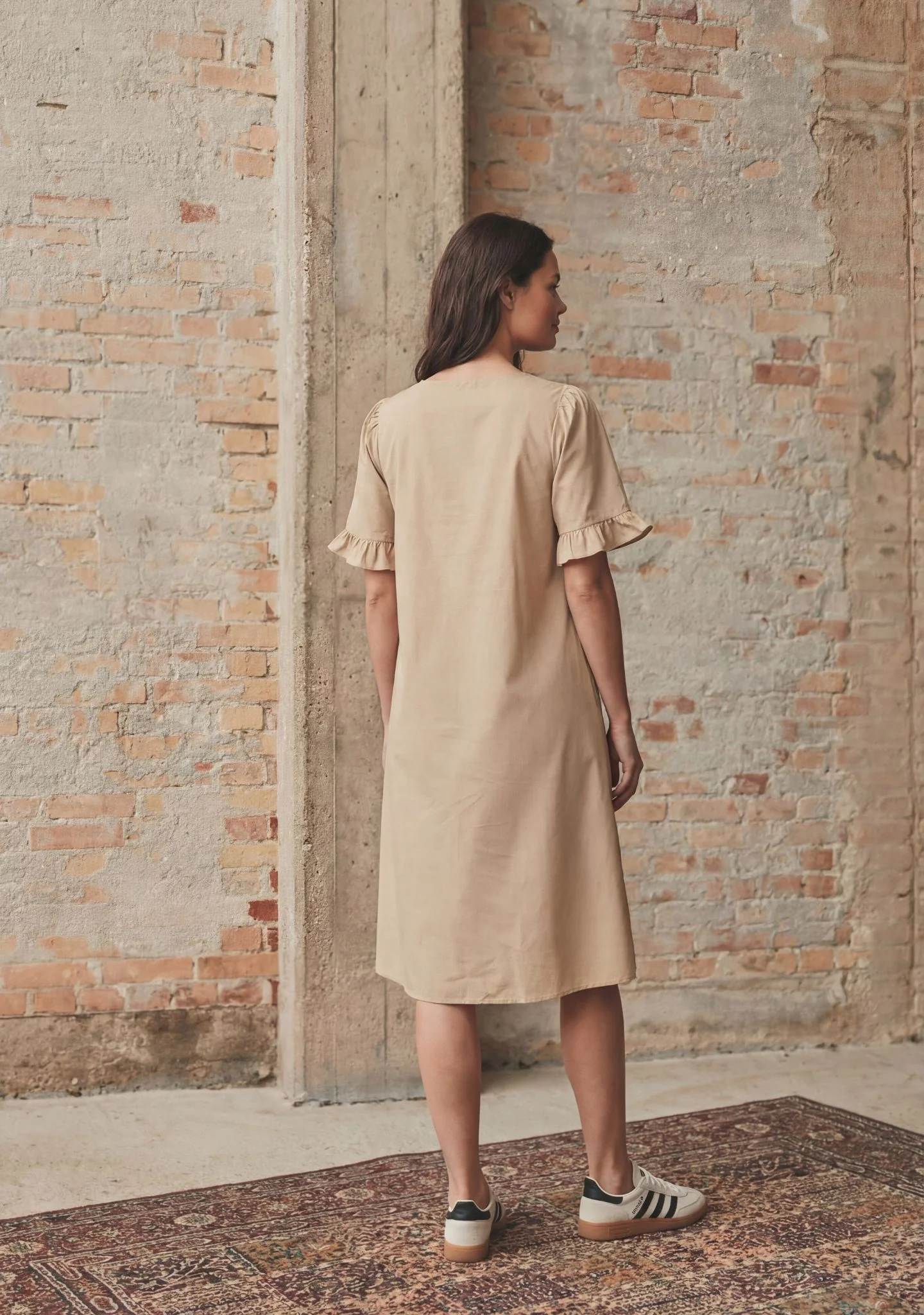 Sigga Flounce Dress - Camel - Image 2