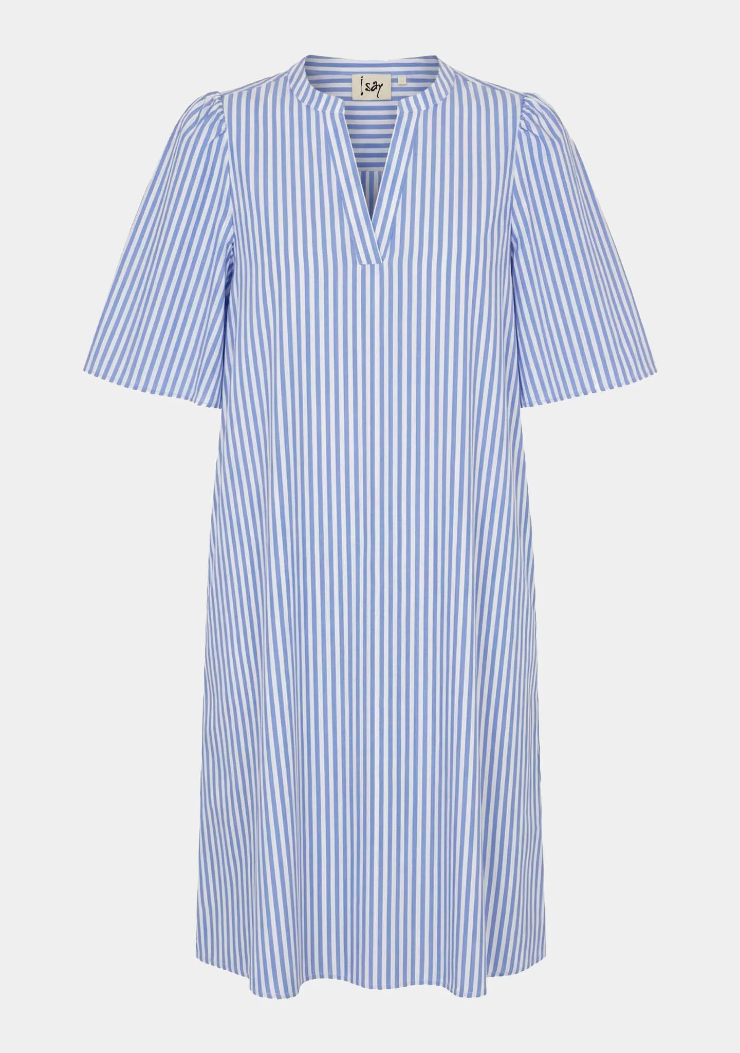 Sigga Poplin Dress - Light Blue/White Stripe - Image 3