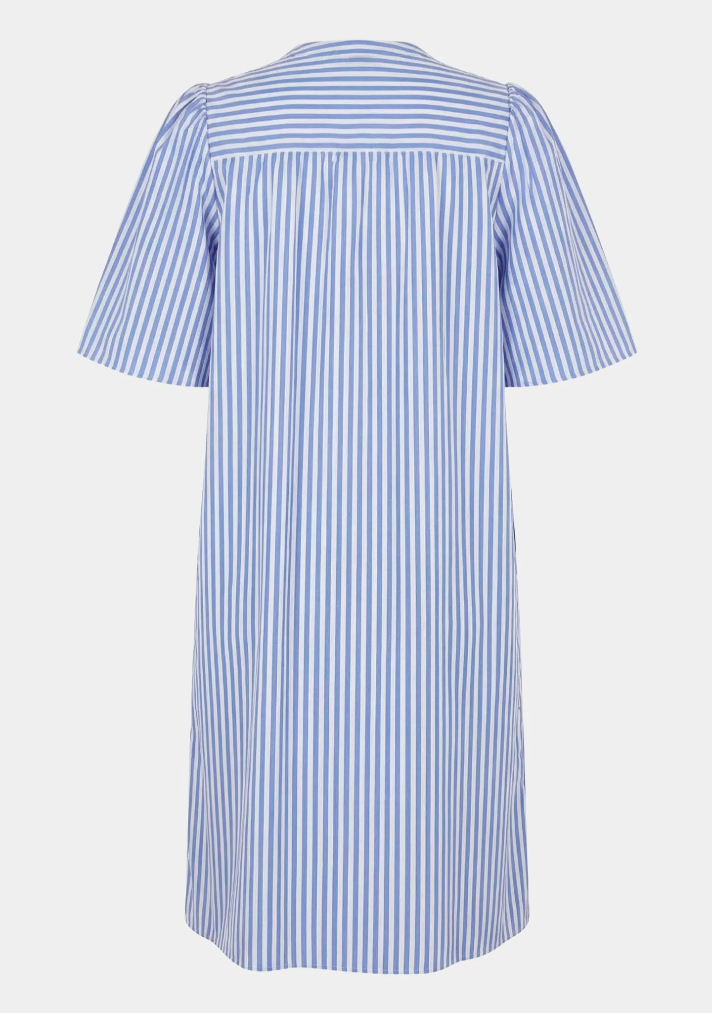 Sigga Poplin Dress - Light Blue/White Stripe - Image 4
