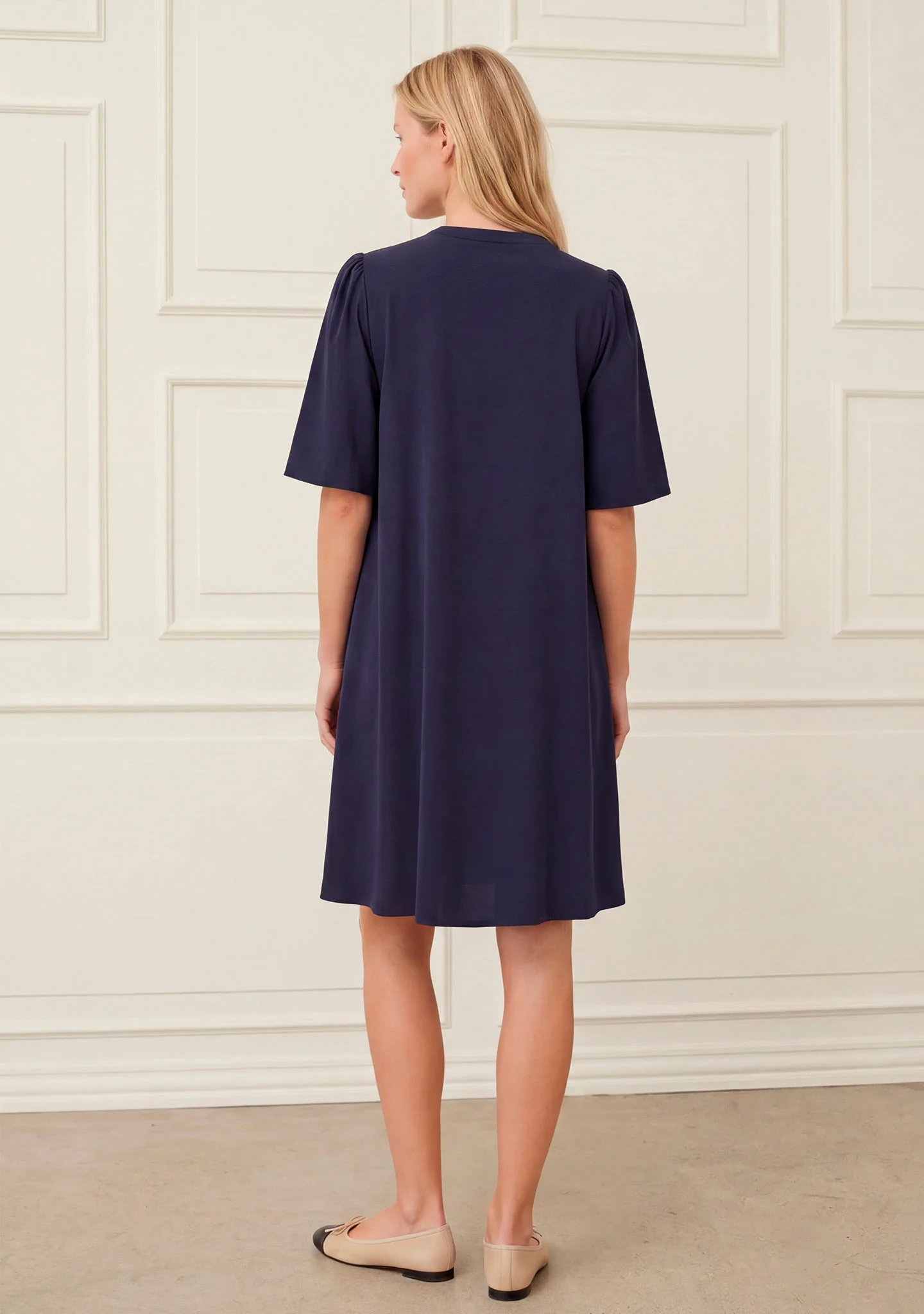 Sigga Poplin Dress - Navy - Image 3