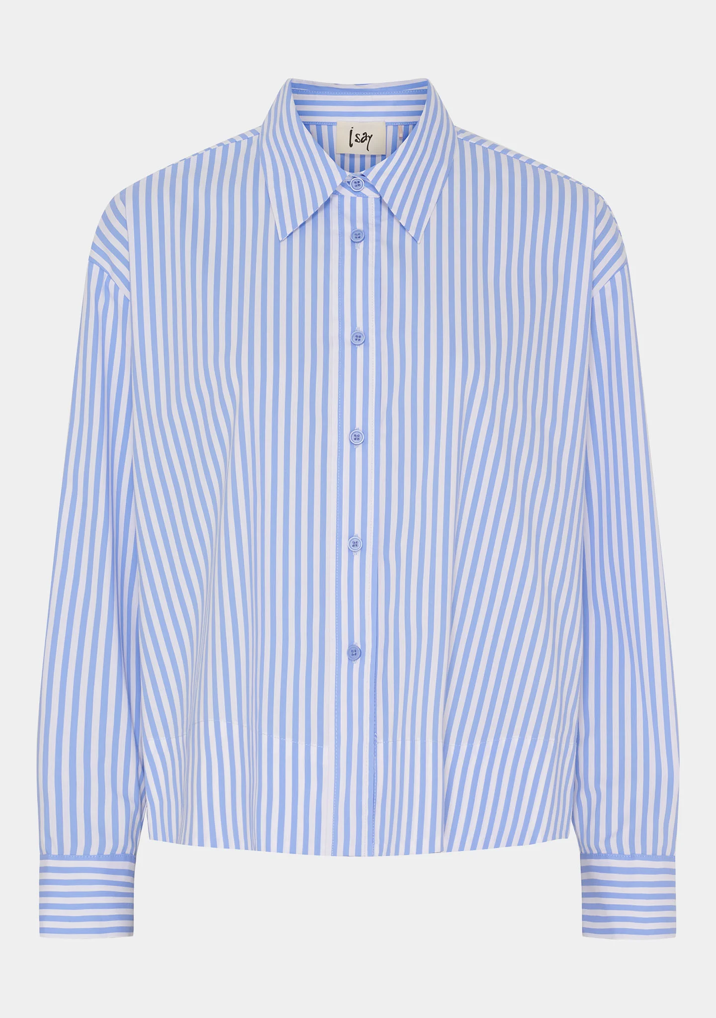 Sigga Shirt Jacket - Light Blue/White Stripe - Image 5
